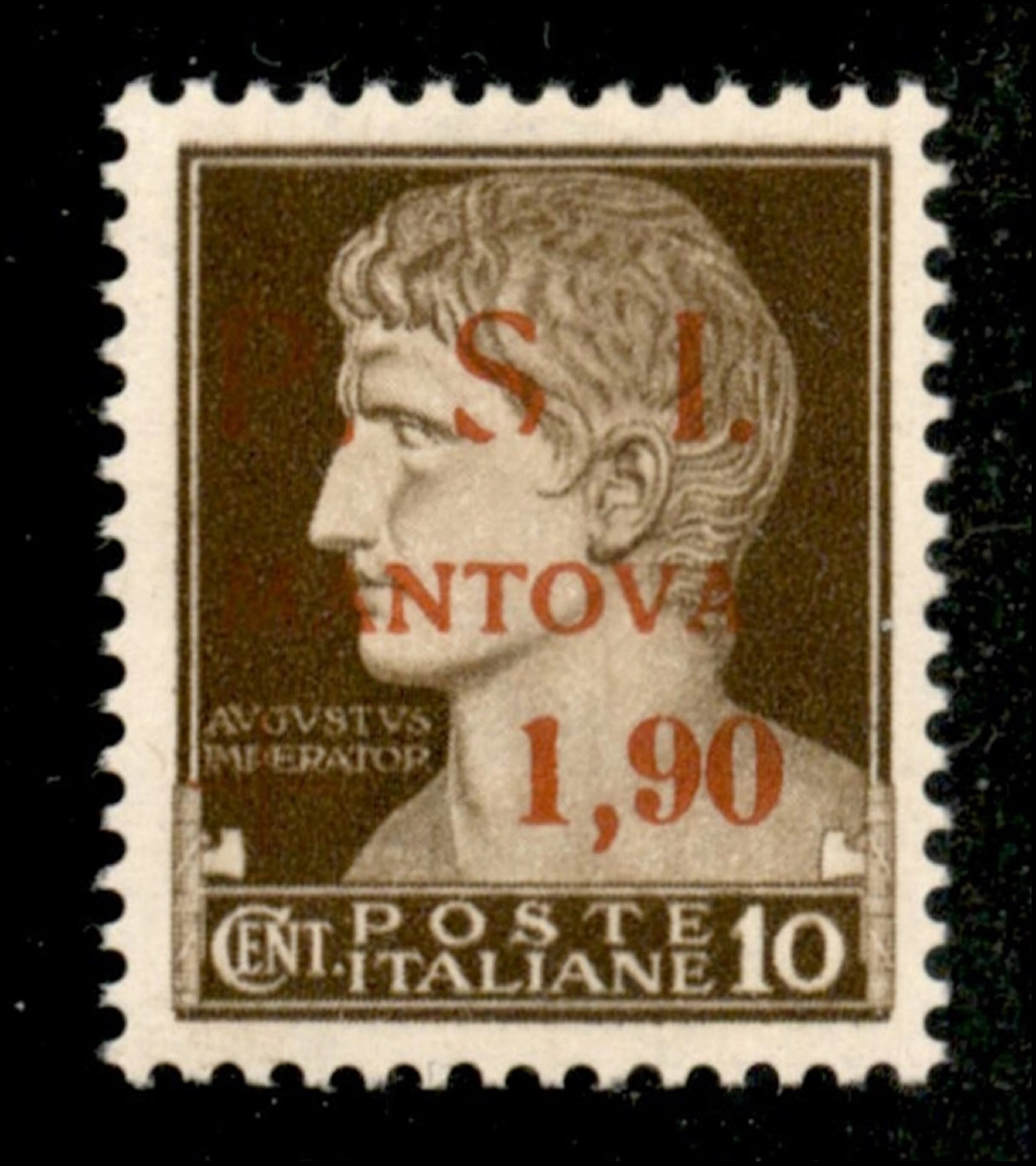 C.L.N. - Mantova - 1945 - Non Emesso 10 cent + 1,90 lire (12w) senza