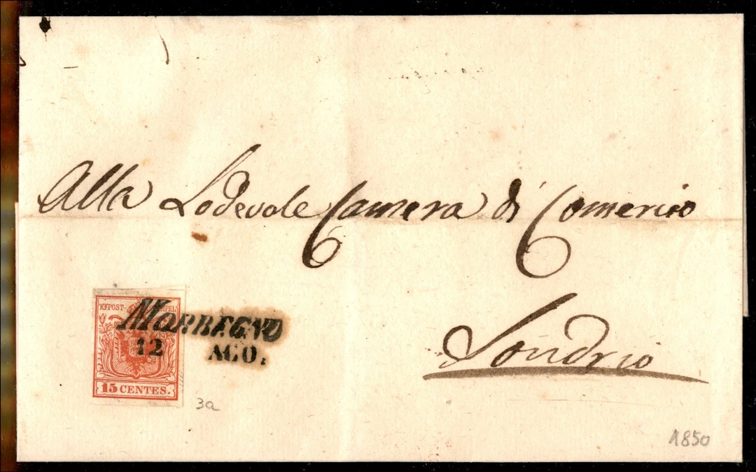 Antichi Stati Italiani - Lombardo Veneto 15 cent rosso (3a) su busta