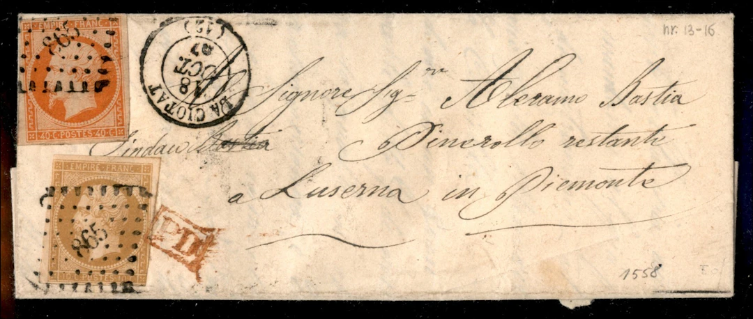 Europa e Oltremare - Francia 10 cent + 40 cent (13 + 16) su bustina