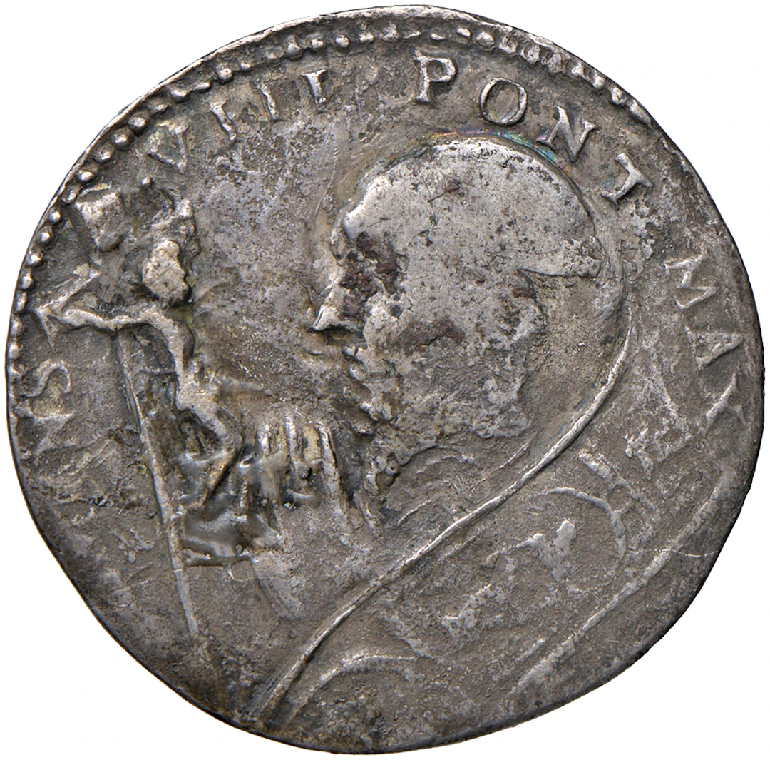 MONETE ITALIANE - Ferrara â Clemente VIII (1592-1605) Testone 1598