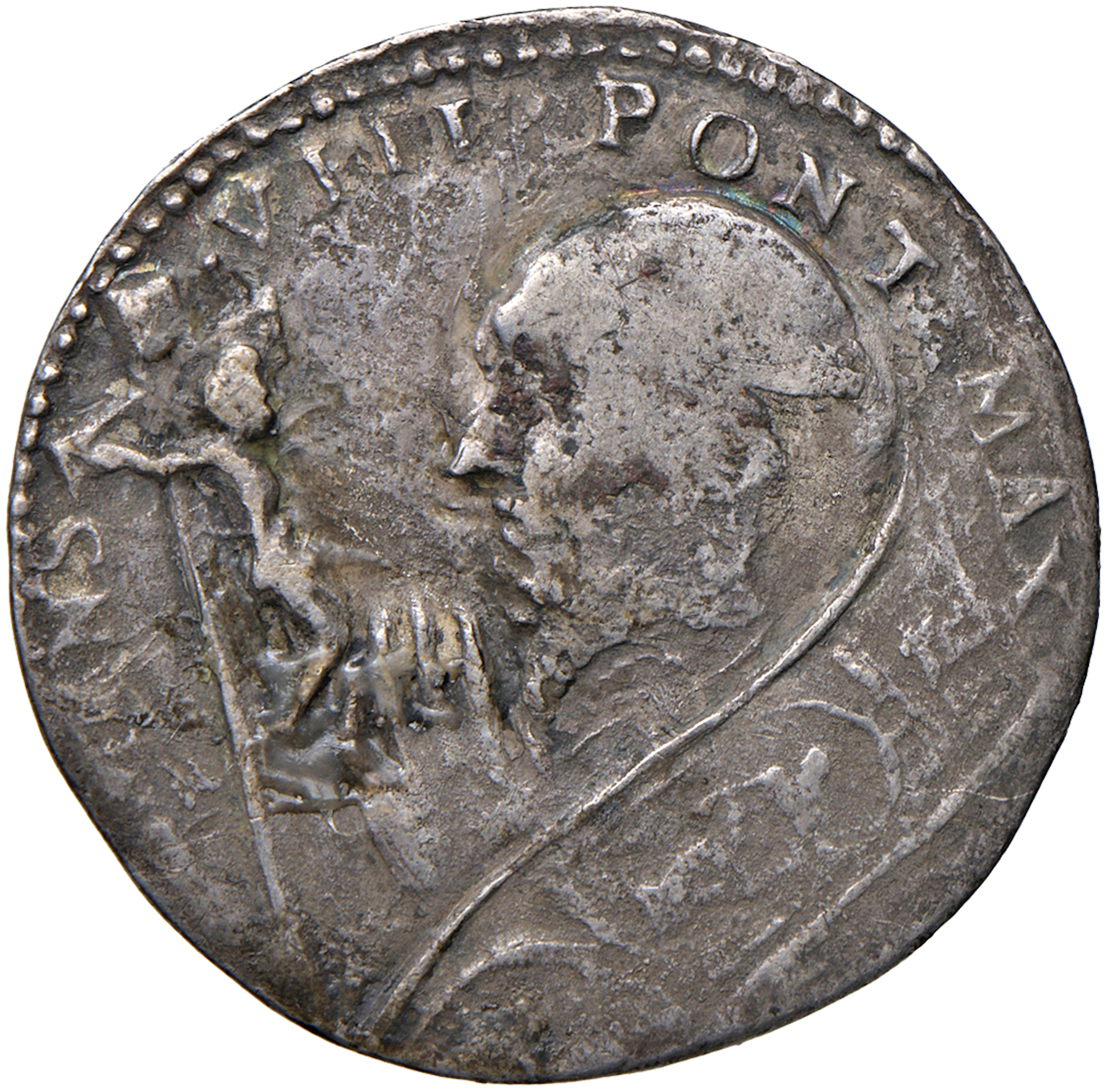 MONETE ITALIANE - Ferrara â Clemente VIII (1592-1605) Testone 1598