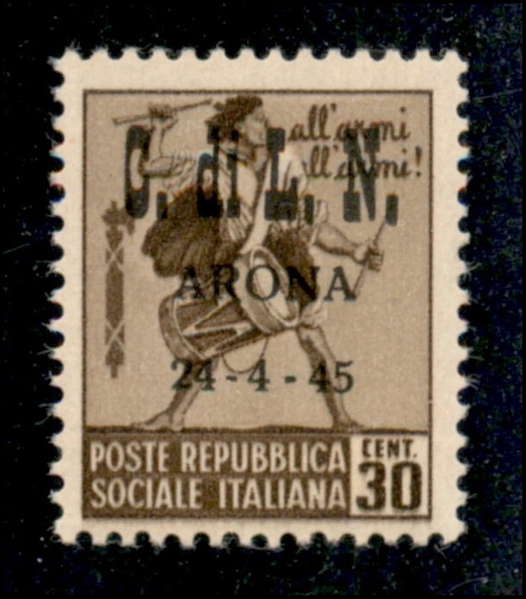 C.L.N. - Arona 30 cent (17) senza filigrana Gomma integra - G. Colla