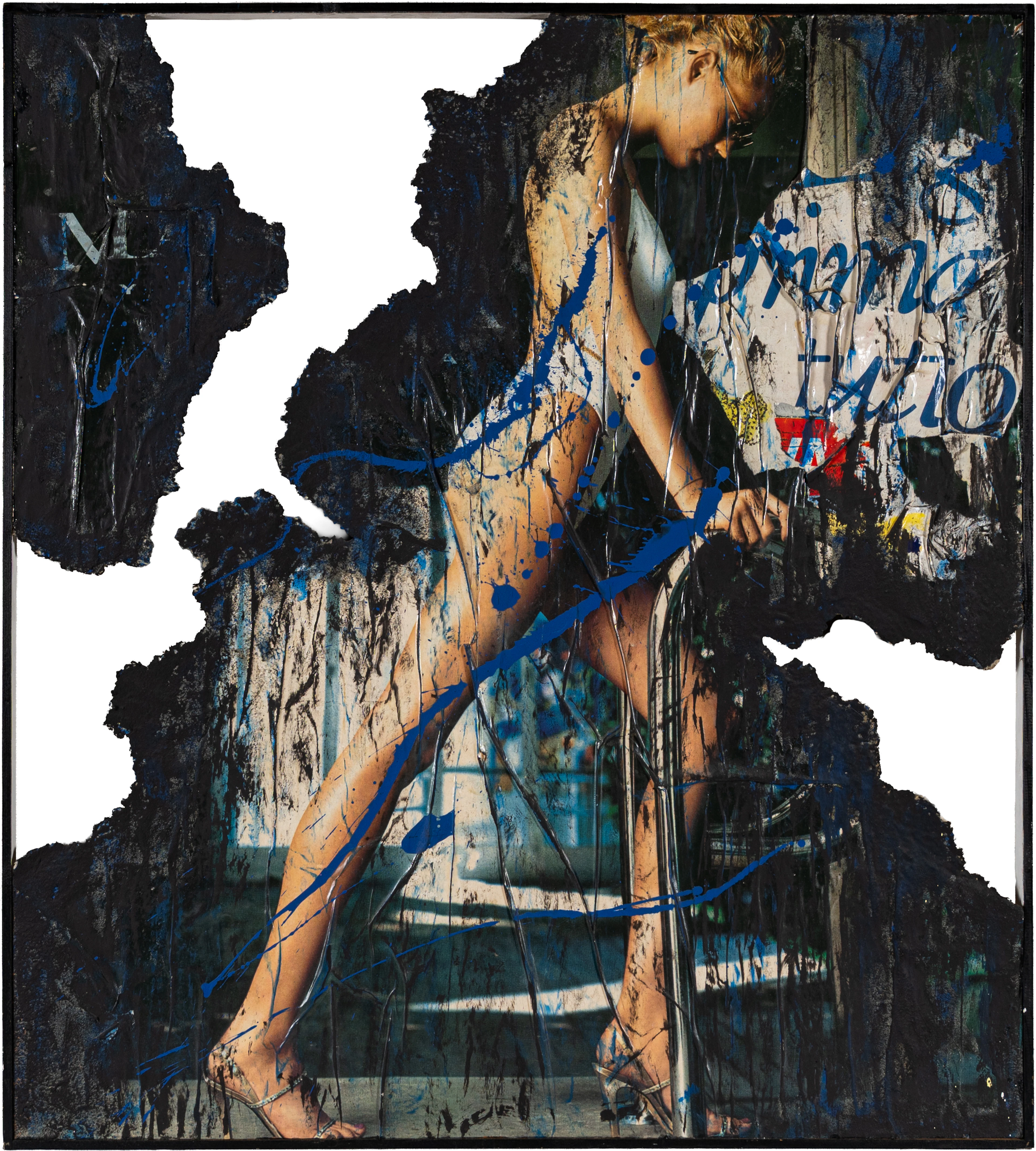 PILLINO (GIUSEPPE DONATI) (1948) Senza titolo Tecnica mista su manifesti