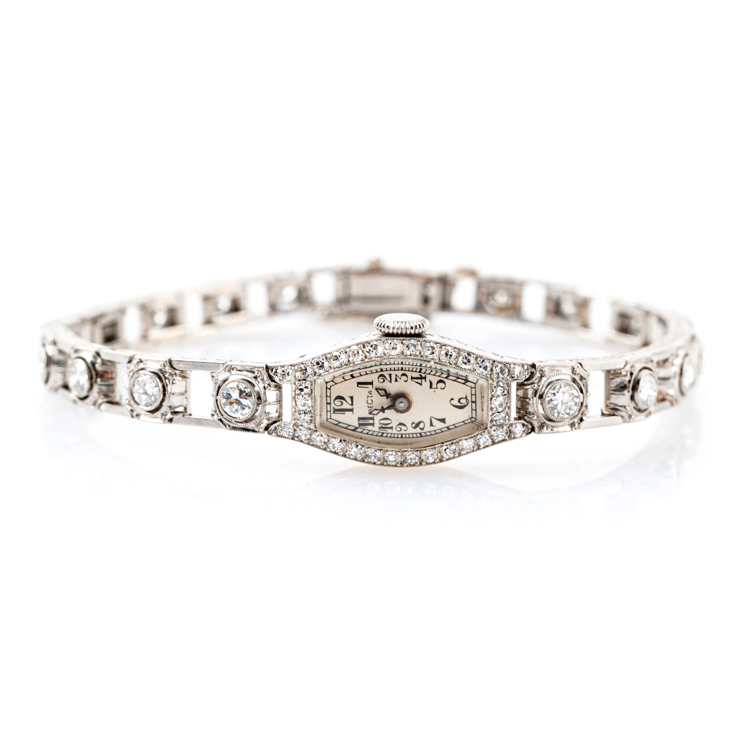 Orologio antico Art Déco con Diamanti. Platino, 19 diamanti di 1.33