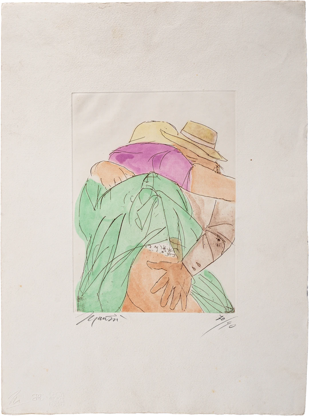 GIACOMO MANZÃ (1908 - 1991) Gli amanti 1979 Acquaforte e acquatinta;
