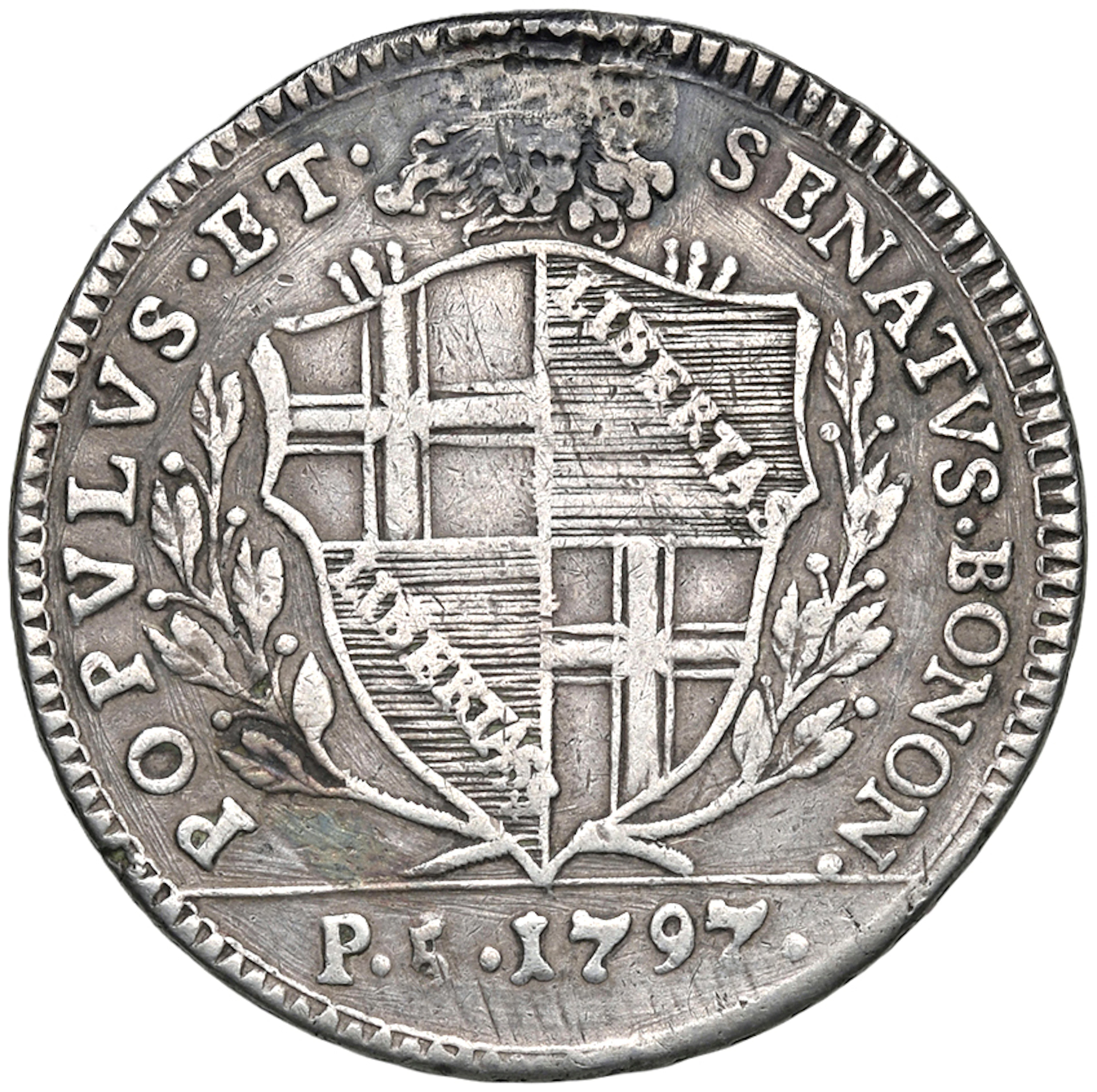 MONETE ITALIANE - Bologna - Governo Popolare (1796-1797) Mezzo scudo