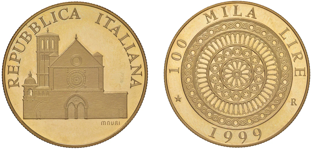 REPUBBLICA ITALIANA 50000+100000 Lire, San Francesco d'Assisi e Duomo