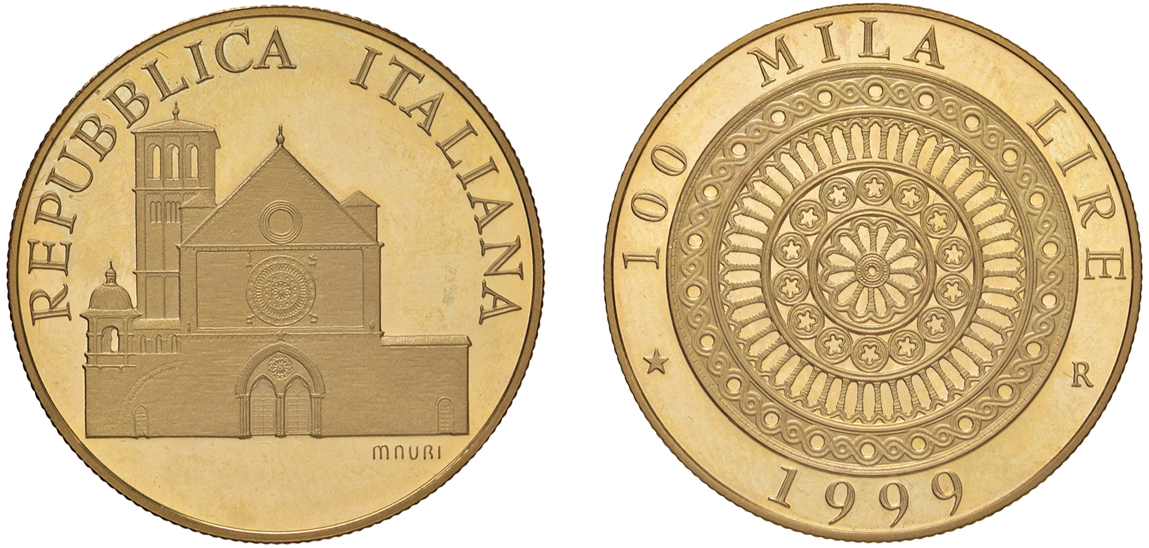 REPUBBLICA ITALIANA 50000+100000 Lire, San Francesco d'Assisi e Duomo