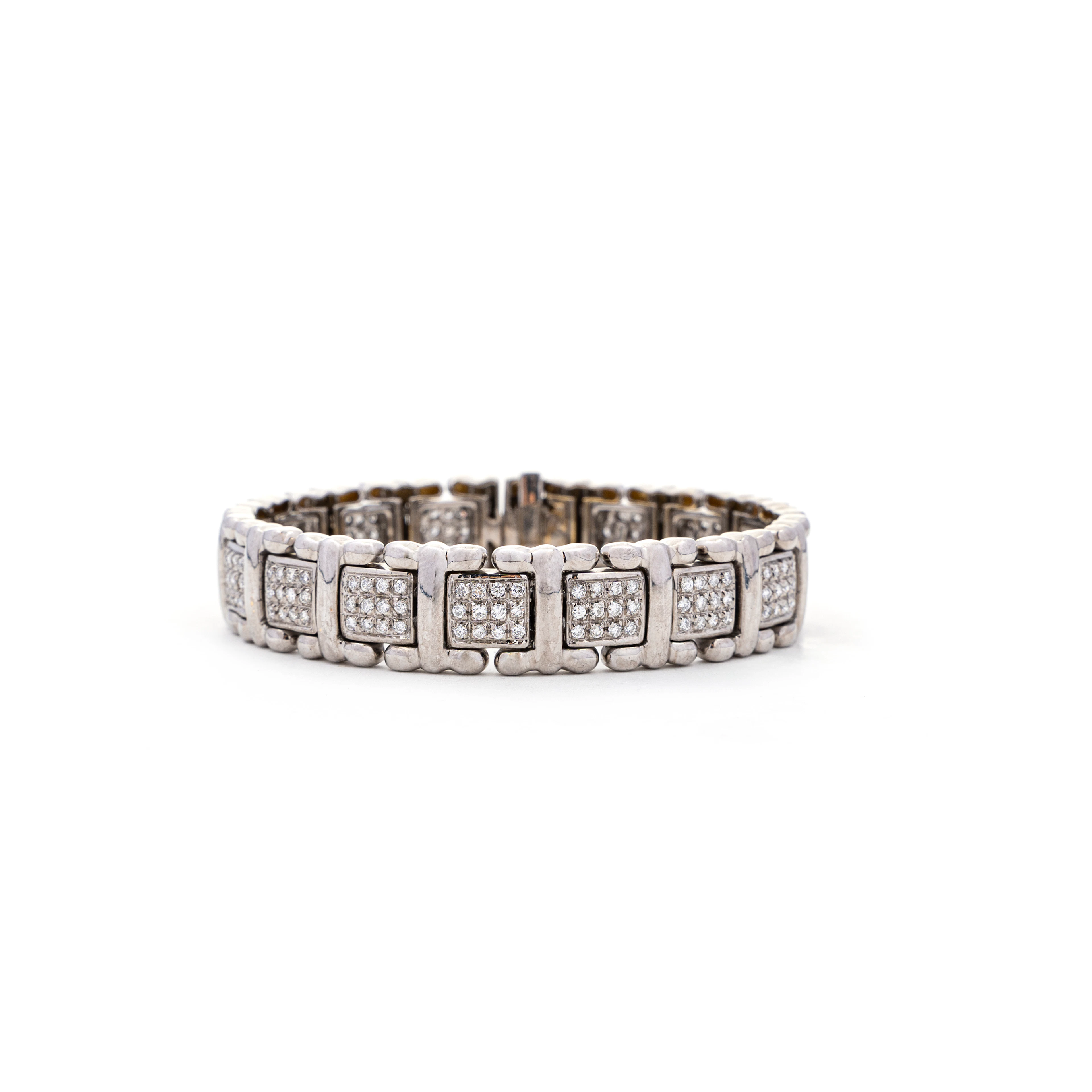 Bracciale con Diamanti. Oro bianco 18kt, pavÃ¨ di diamanti di 2.20