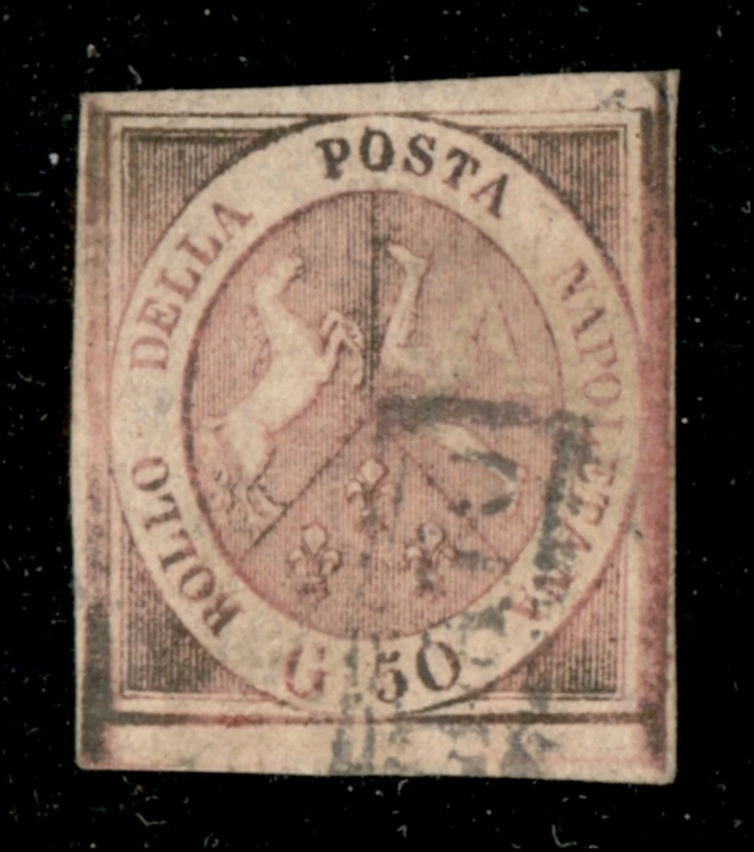 Antichi Stati Italiani - Napoli - 1859 Esemplare del 50 grana rosa