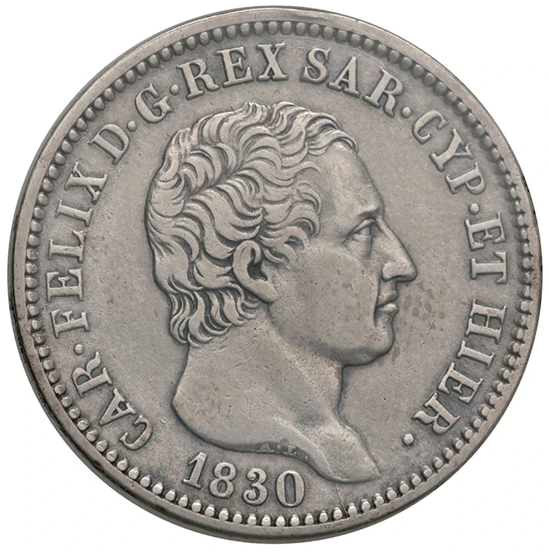 SAVOIA - Regno di Sardegna - Carlo Felice (1821-1831) Lira 1830 T