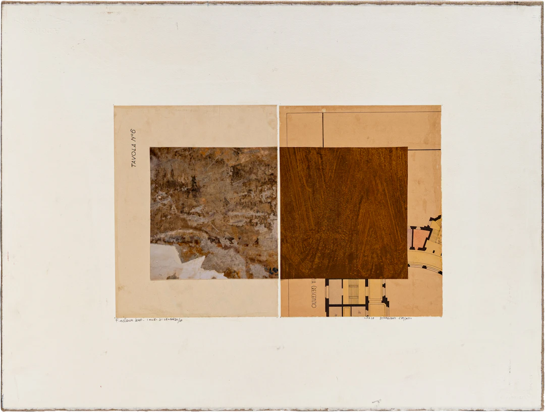 FRANCO DE COURTEN (1932) I muri di Leonardo 2000 Collage su carta