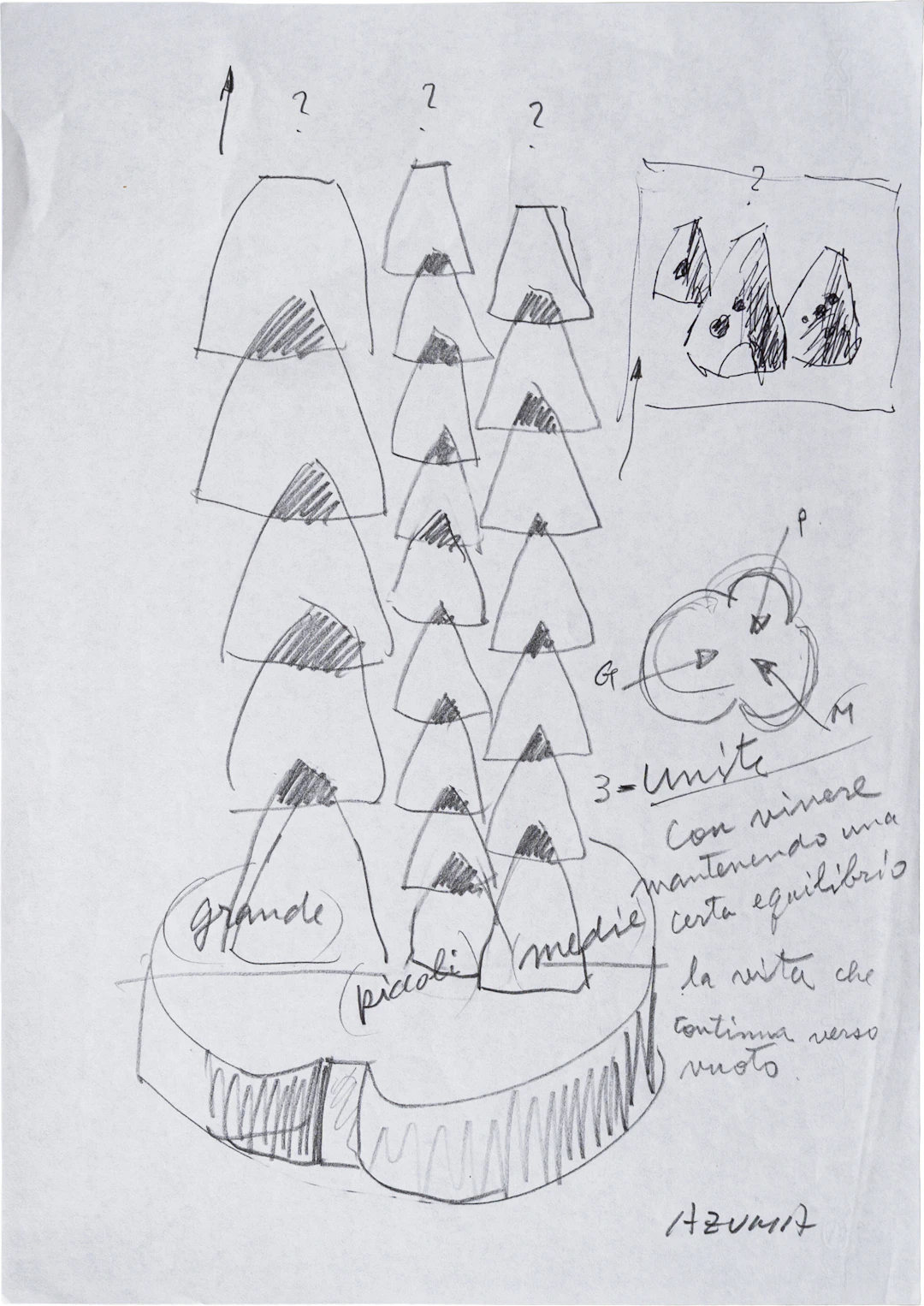 KENGIRO AZUMA (1926 - 2016) Coppia di disegni. Senza titolo A. Matita