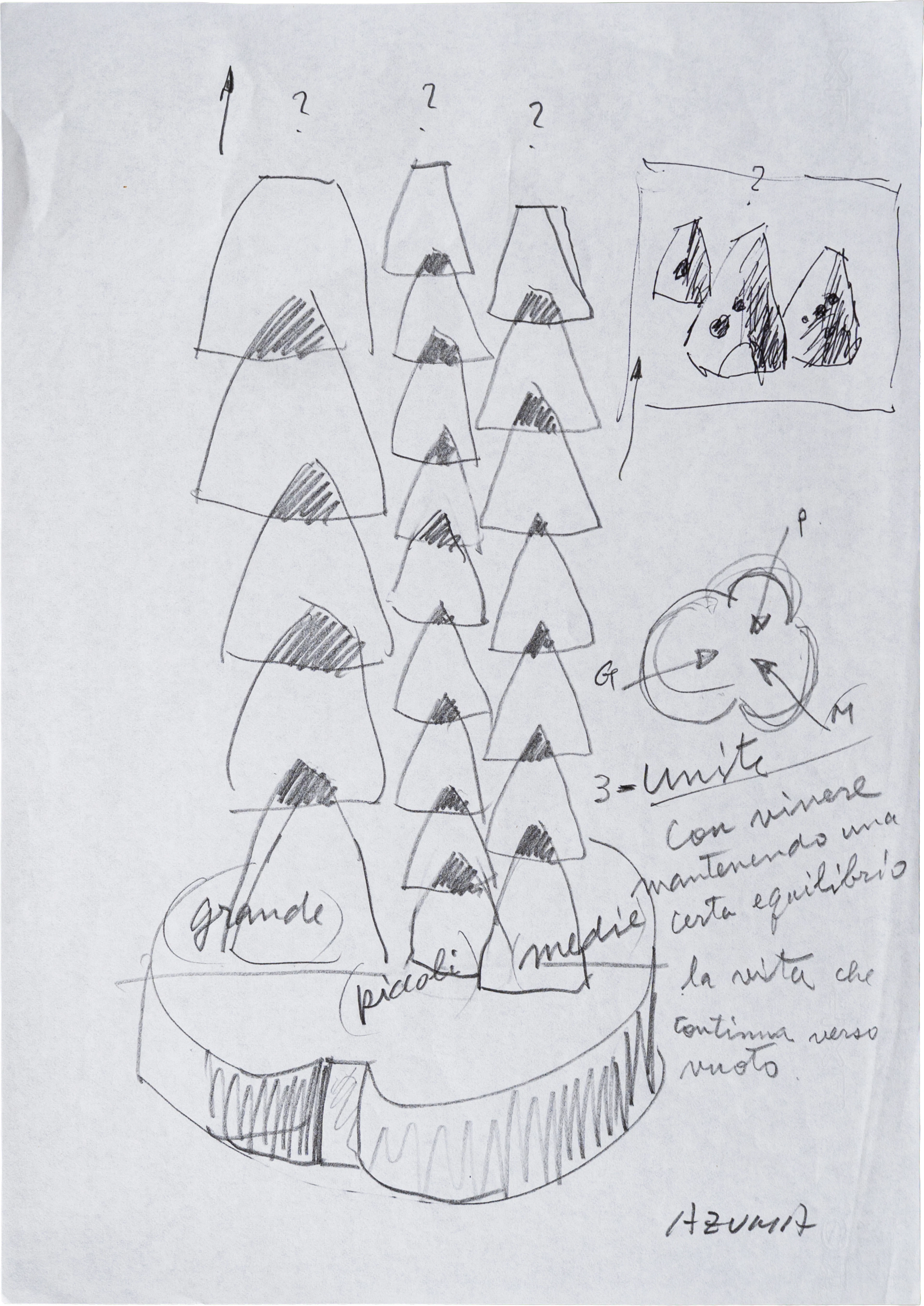 KENGIRO AZUMA (1926 - 2016) Coppia di disegni. Senza titolo A. Matita