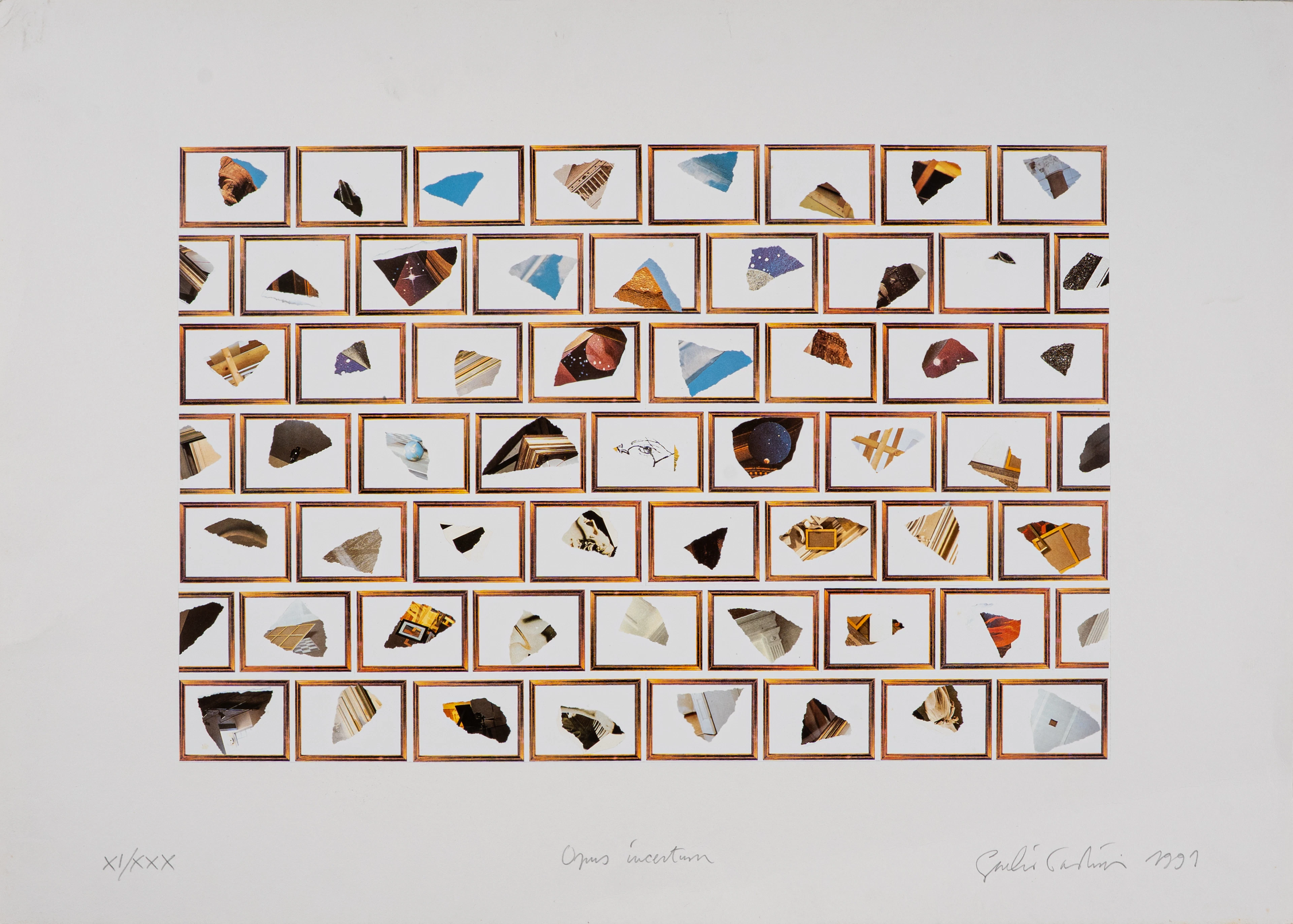 GIULIO PAOLINI (1940) Opus Incertum 1991 Litografia; es. XI/XXX, su