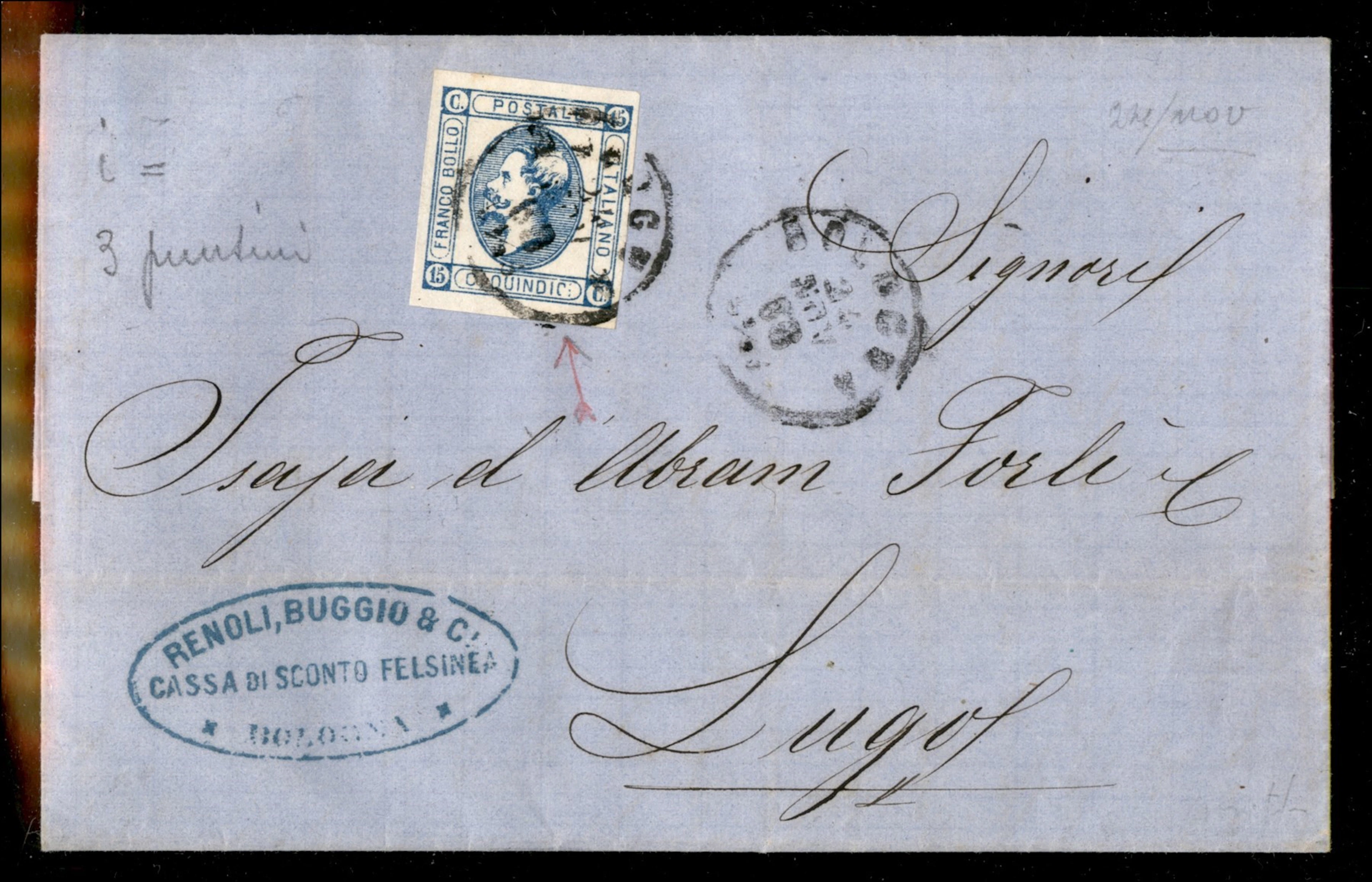 Regno - Vittorio Emanuele II Litografico 15 cent (13c) con varietÃ
