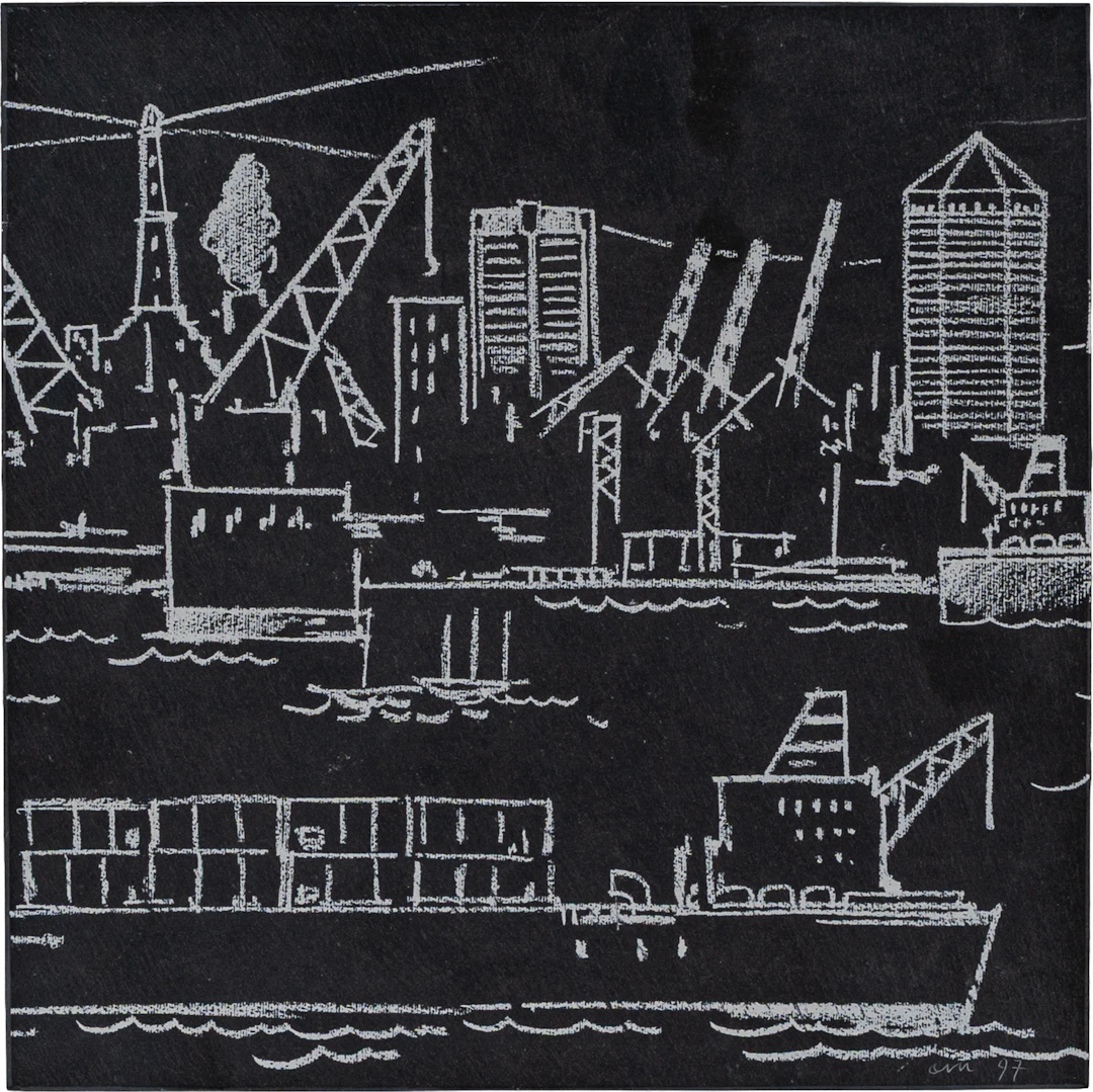 ANDREA MUSSO (1996) Senza titolo 1997 Serigrafia su ardesia 31 x 31