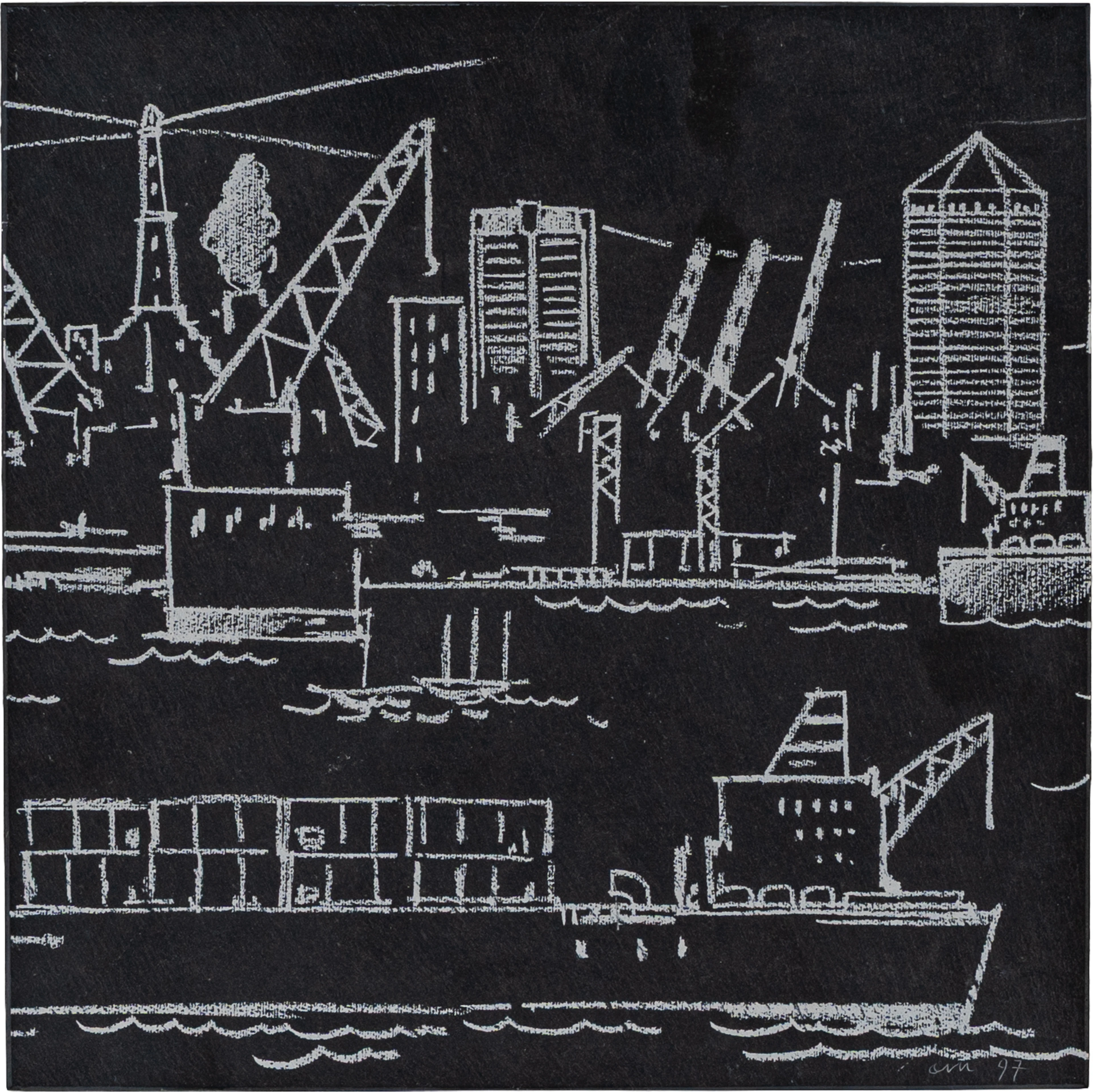 ANDREA MUSSO (1996) Senza titolo 1997 Serigrafia su ardesia 31 x 31