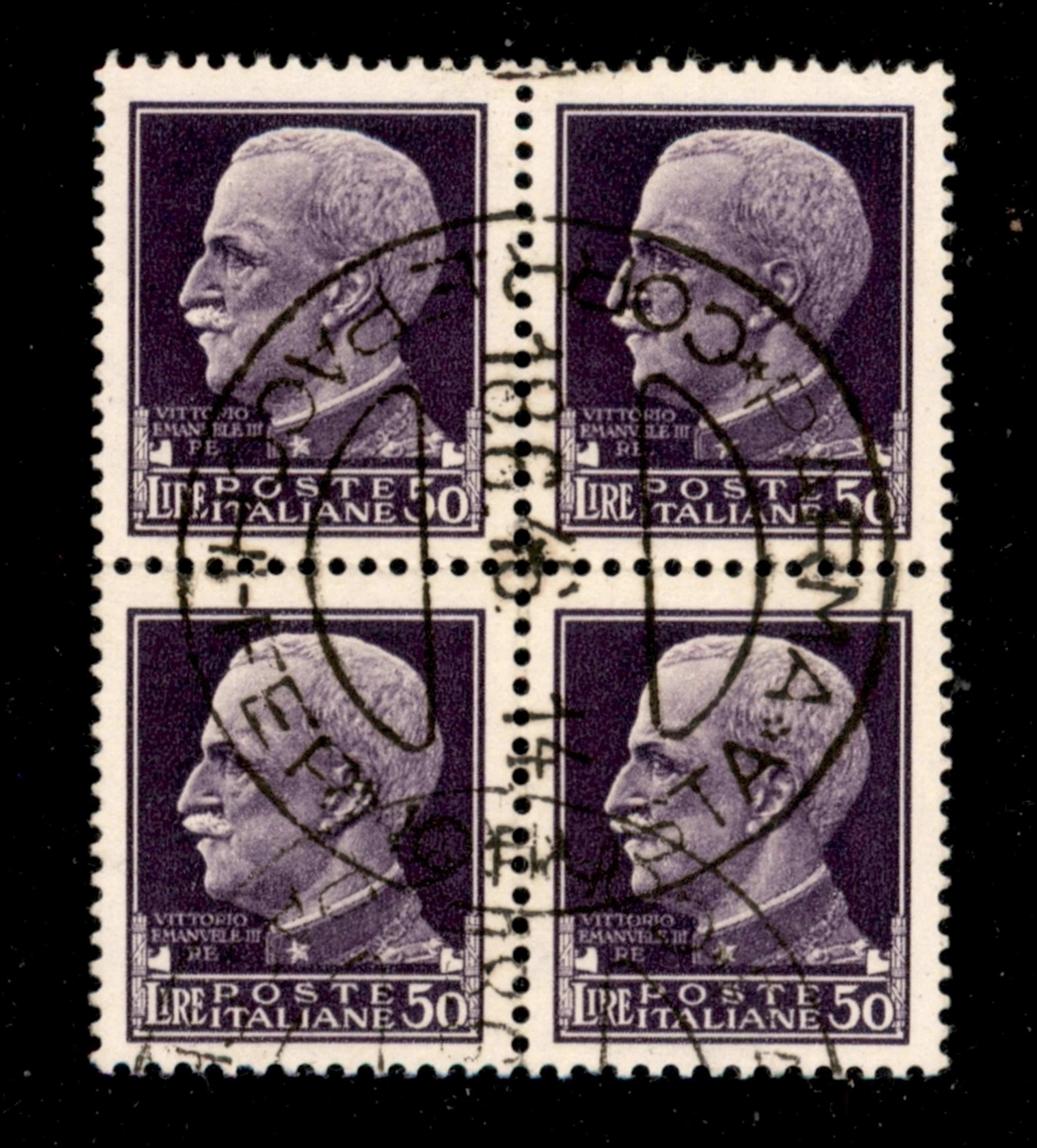 Regno - Vittorio Emanuele III - Uso Tardivo Quartina del 50 lire Imperiale