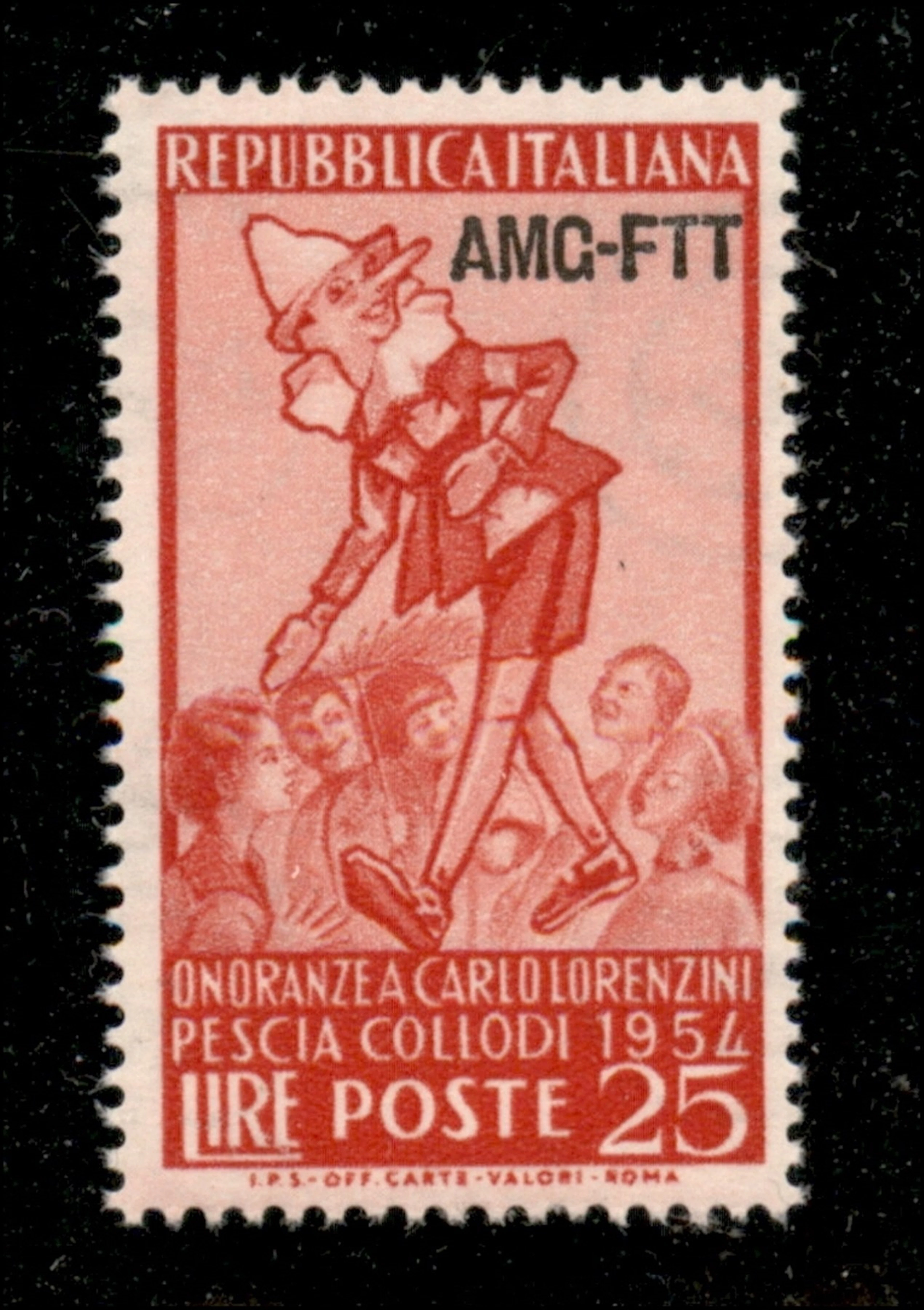 Trieste - Trieste AMG FTT - 1954 Esemplare del 25 lire Pinocchio (208A)