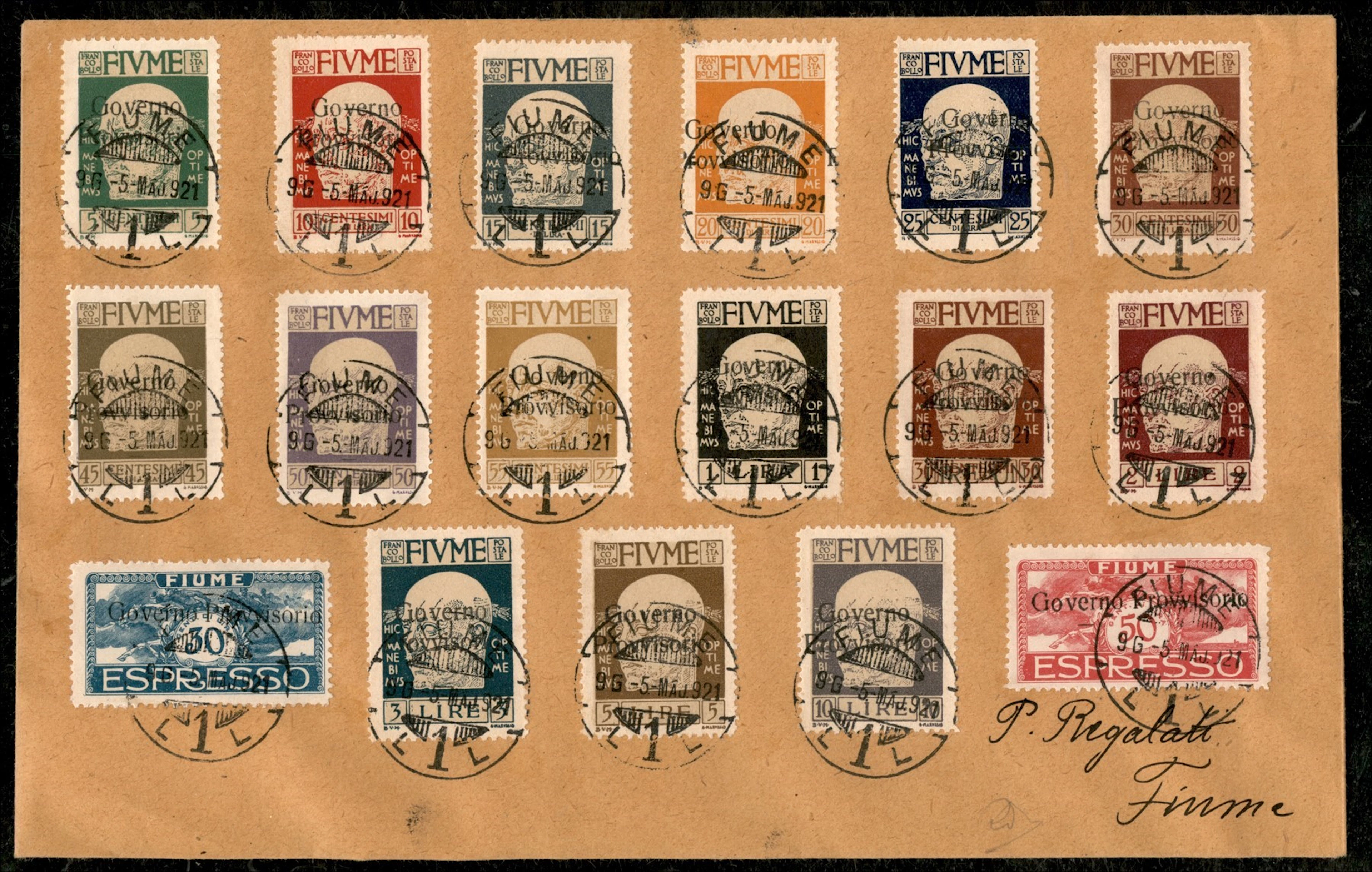 Occupazioni I guerra mondiale - Fiume - 1921 Serie D'Annunzio con