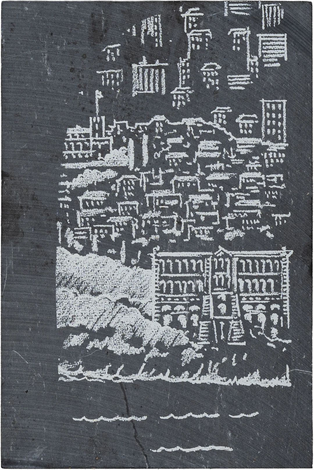 ANDREA MUSSO (1996) Senza titolo Serigrafia su ardesia 30 x 20 cm