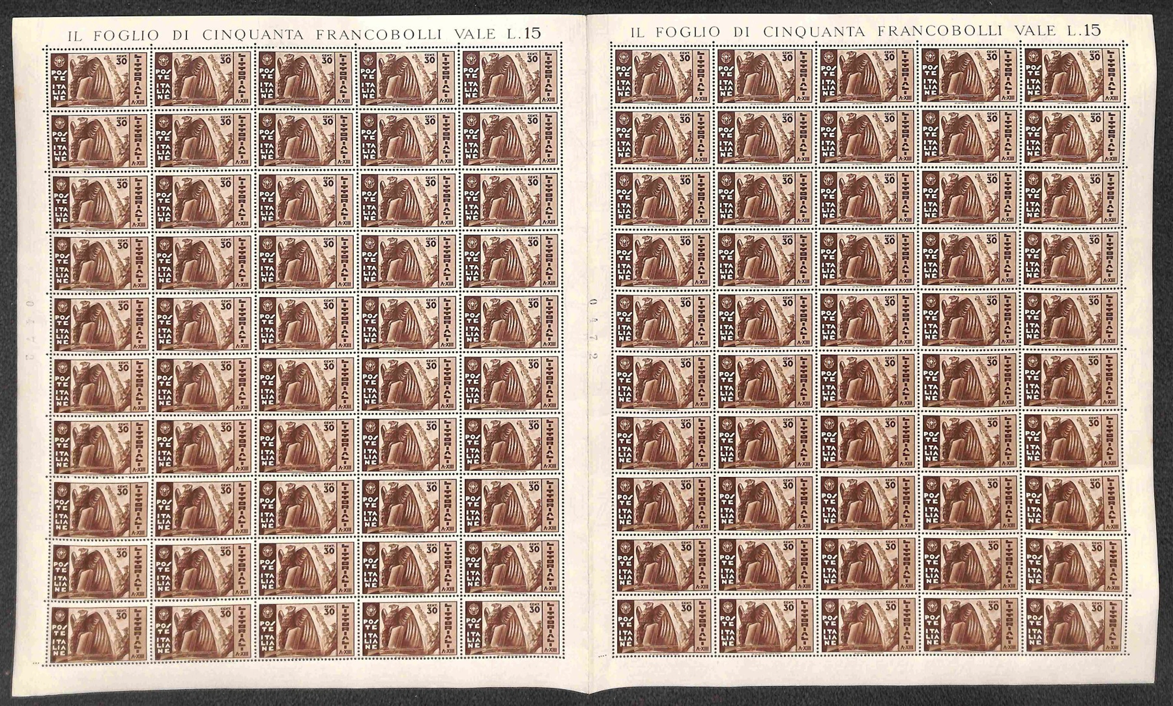 Regno - Vittorio Emanuele III - 1935 Splendida serie completa in fogli