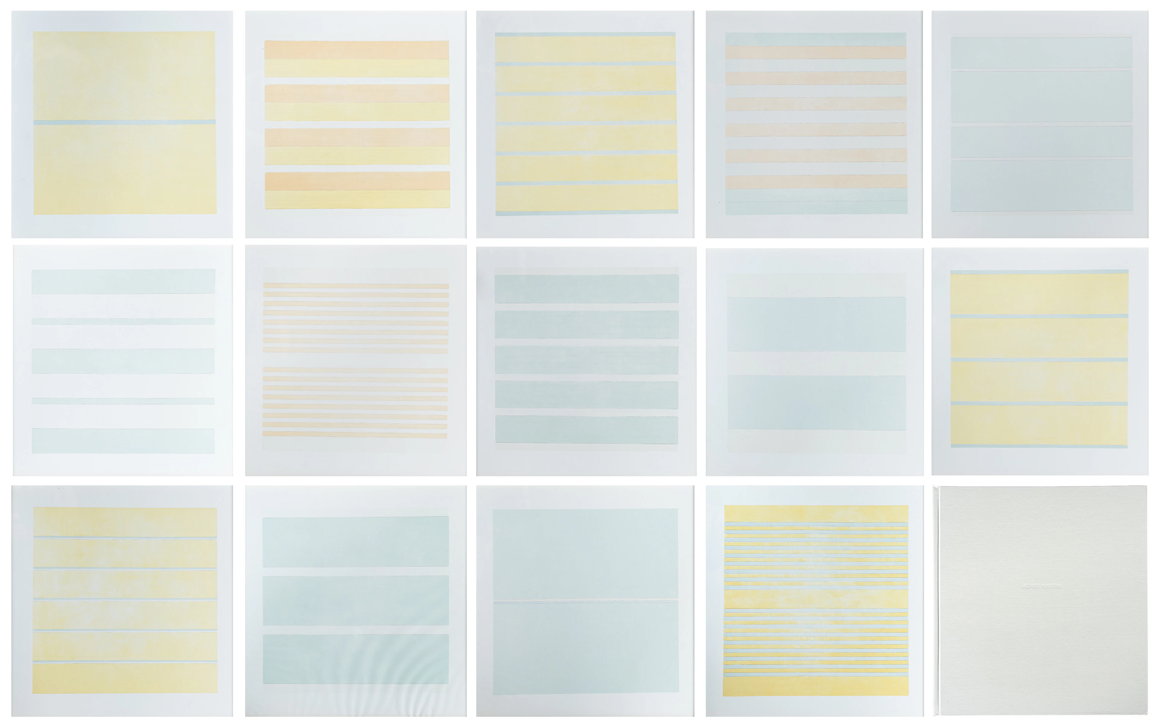 AGNES MARTIN (1912 - 2004) Paintings and Writings 2000 portfolio di