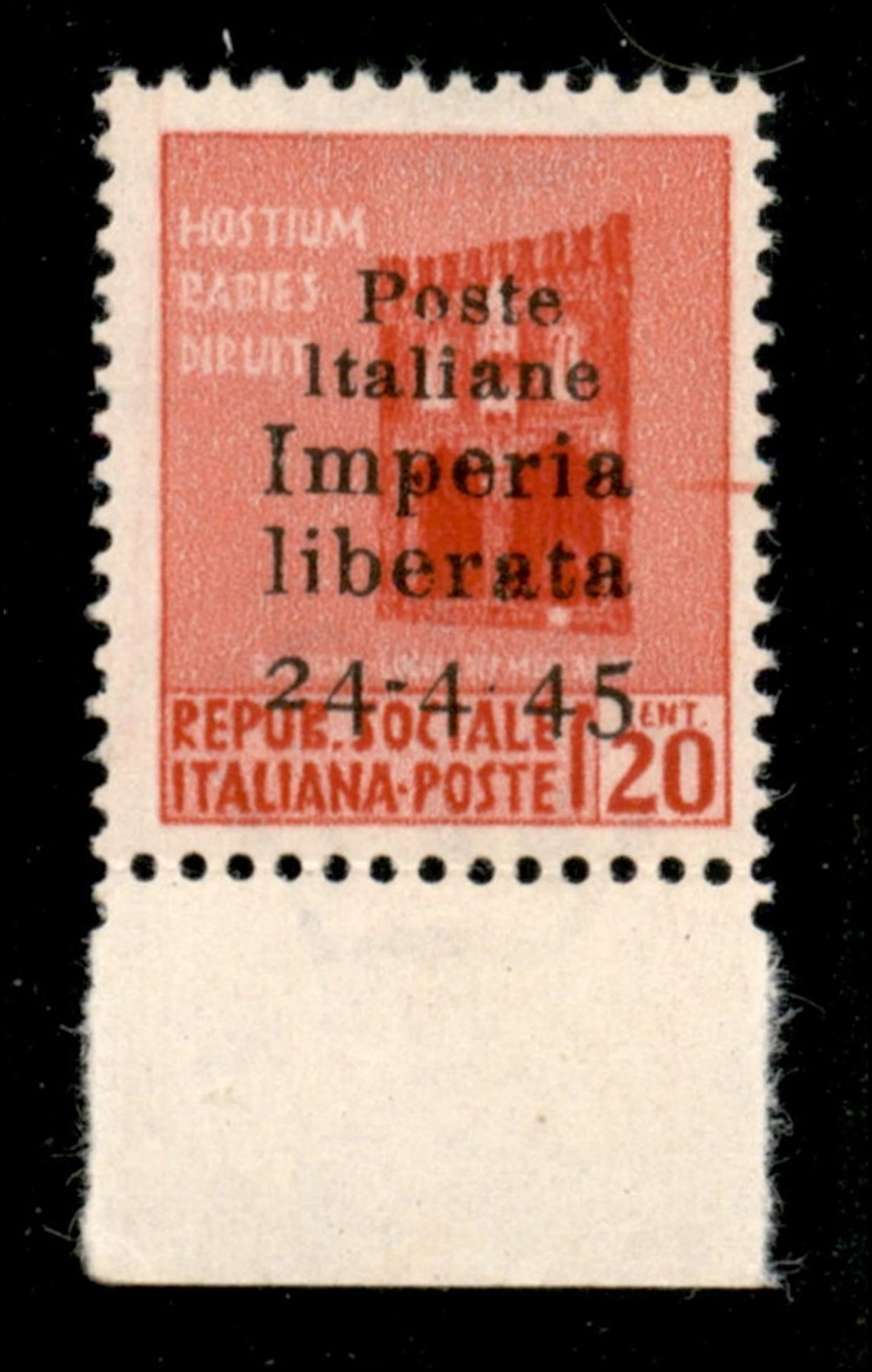 C.L.N. - Imperia - 1945 - Non Emesso 20 cent (22d) senza trattino