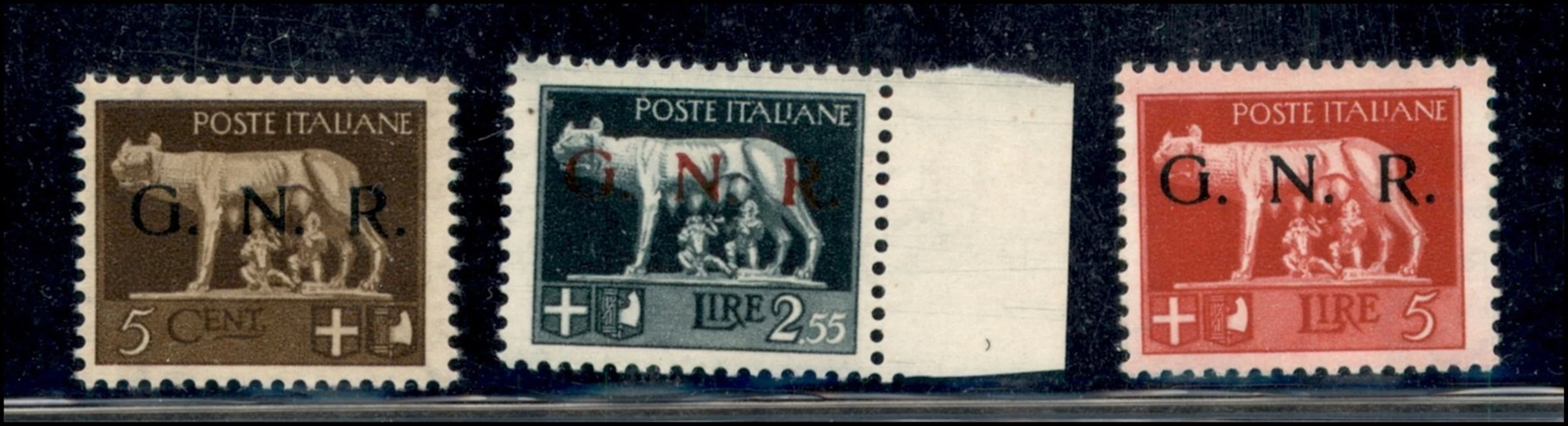 RSI - G.N.R. Brescia - Soprastampe di Prova Spaziati (470/A + 483/A