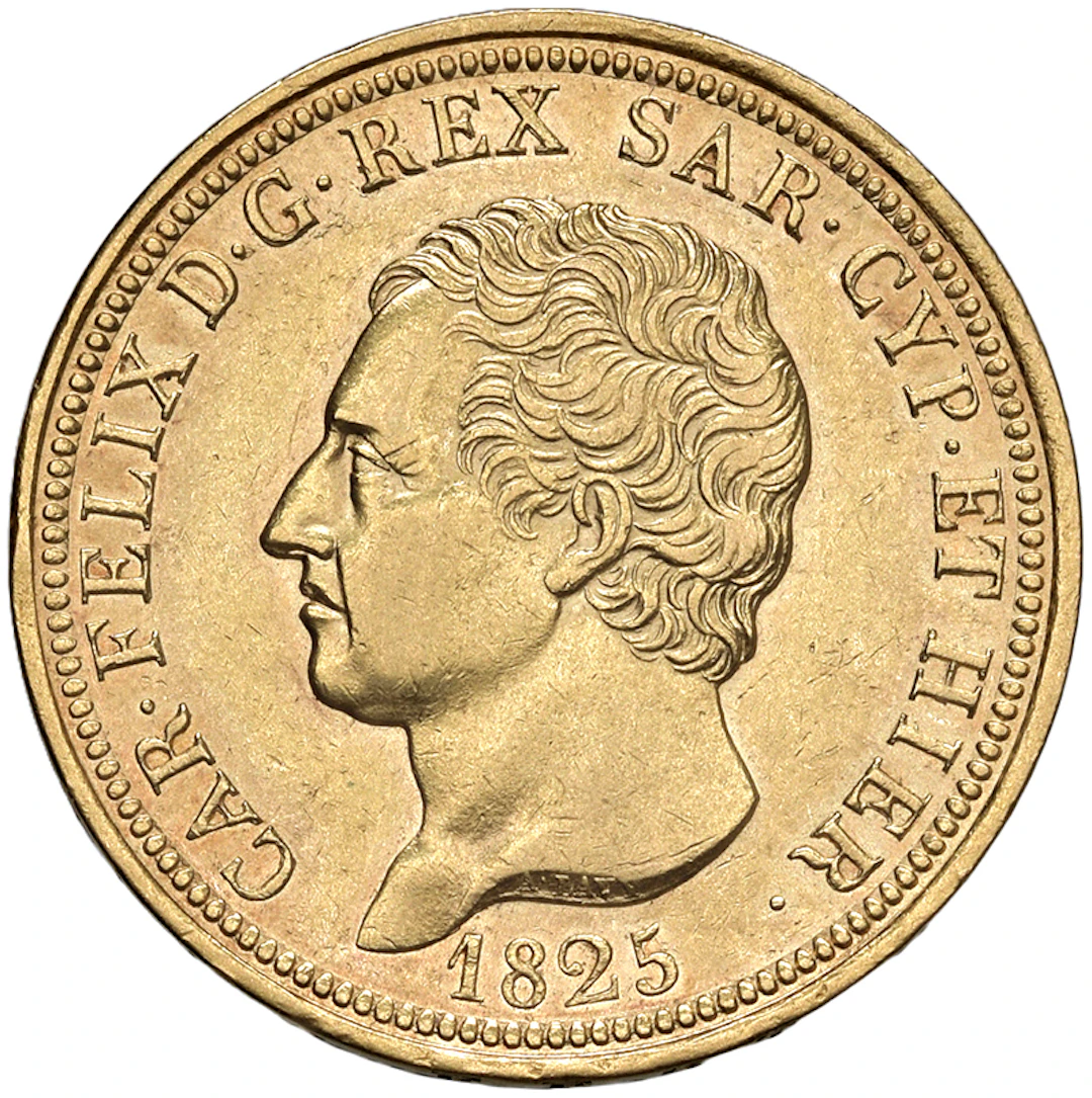SAVOIA - Regno di Sardegna - Carlo Felice (1821-1831) 80 Lire 1825