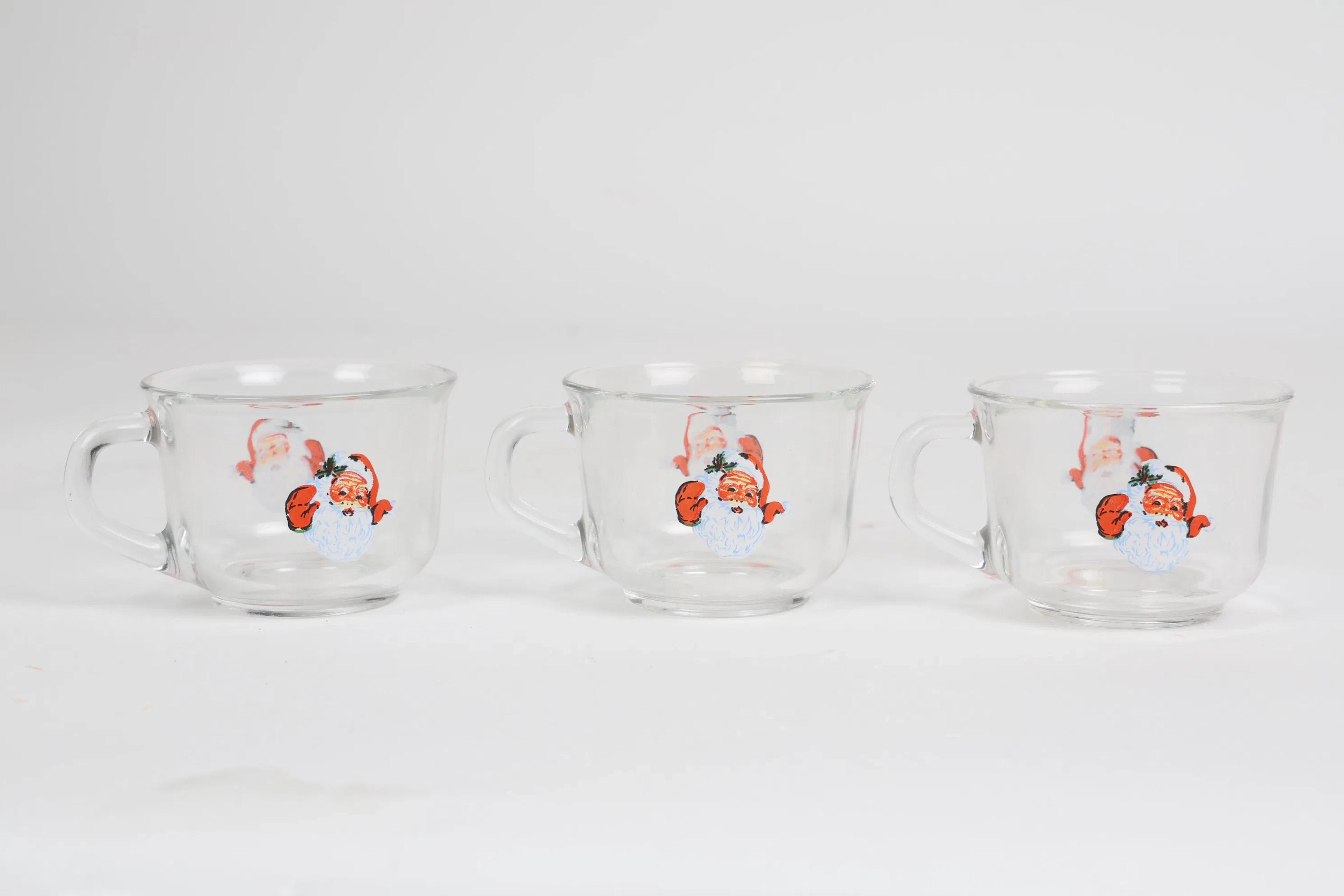 GLÖGGMUGGAR/GLAS, 6 st, med tryckt dekor, 1900-tal