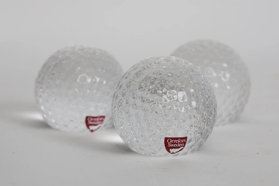 GOLFBOLLAR, glas, Orrefors