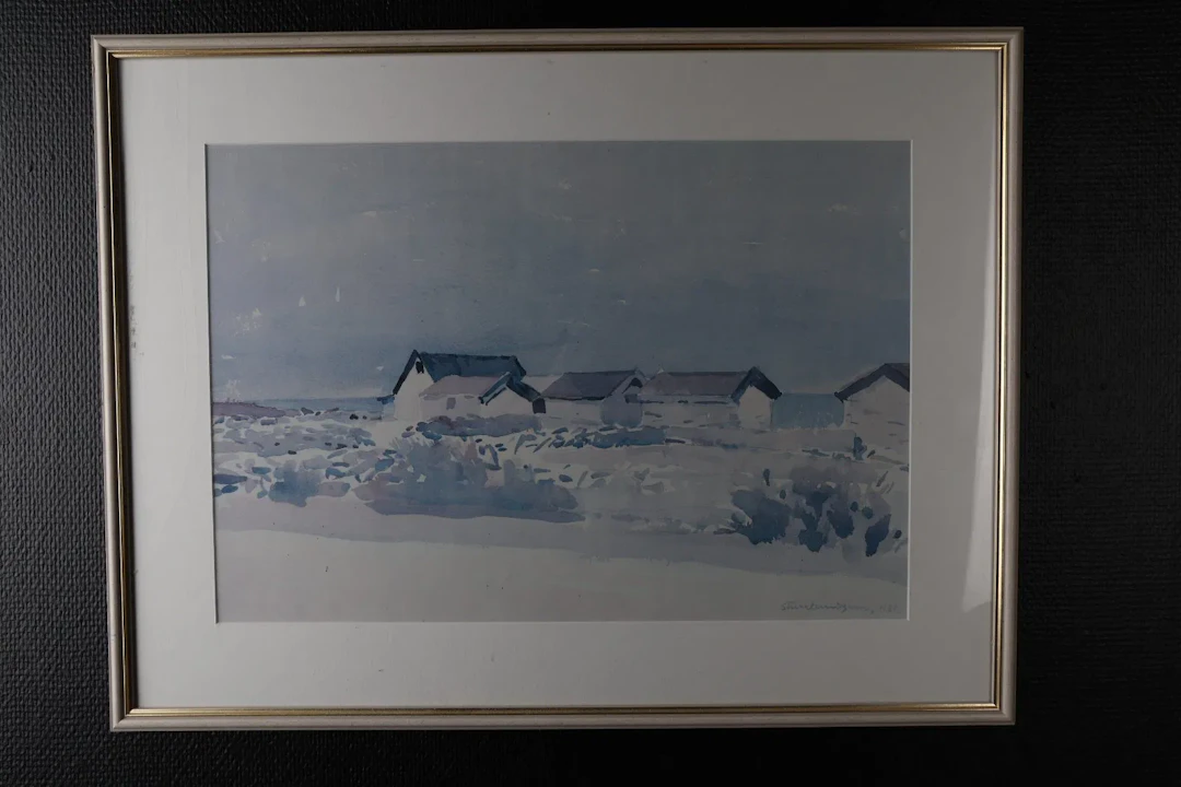 STURE LUNDGREN, akvarell, kustmotiv, 1989