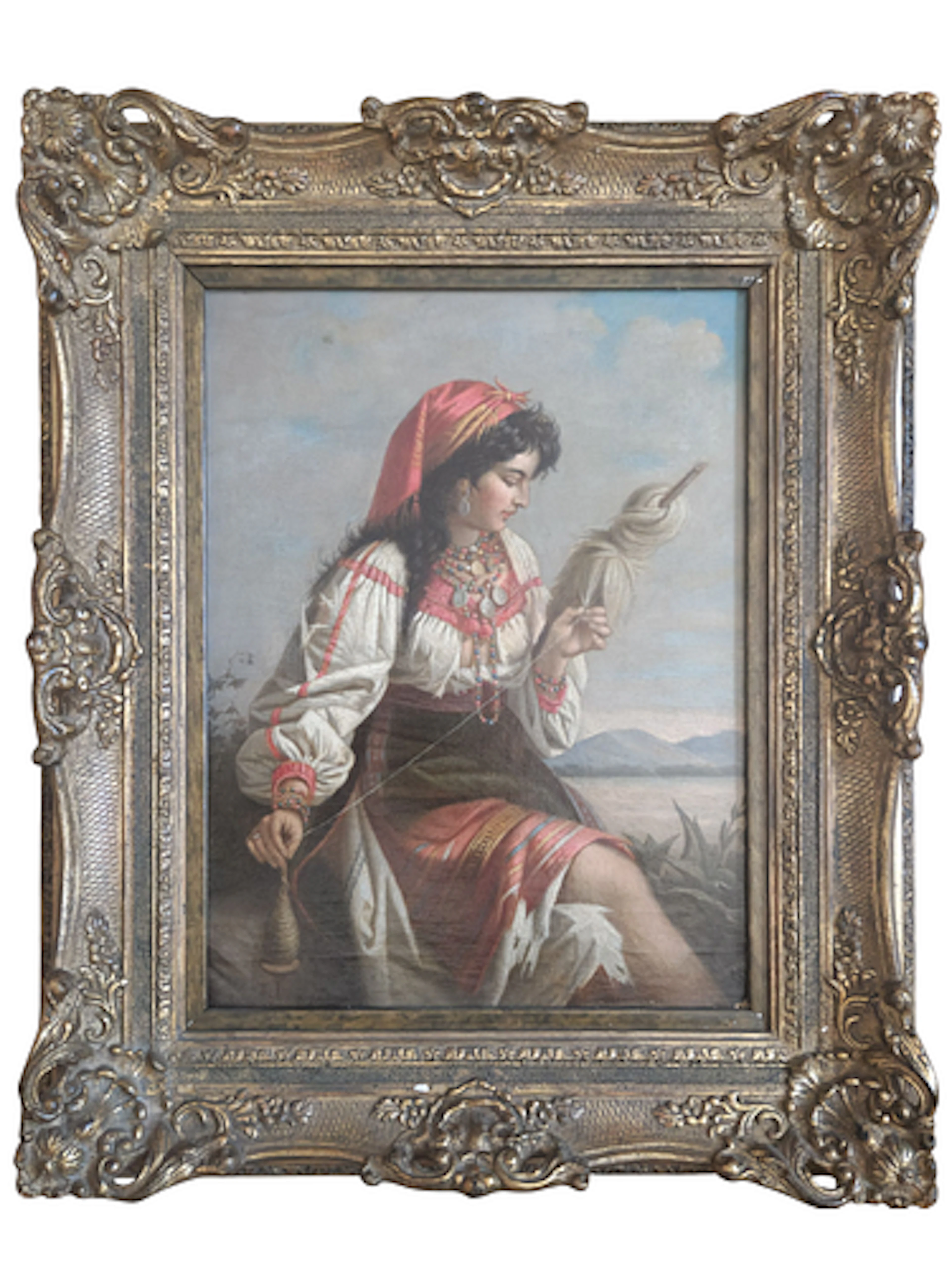 G. Schreiber - The Spinner, Oil on Canvas
