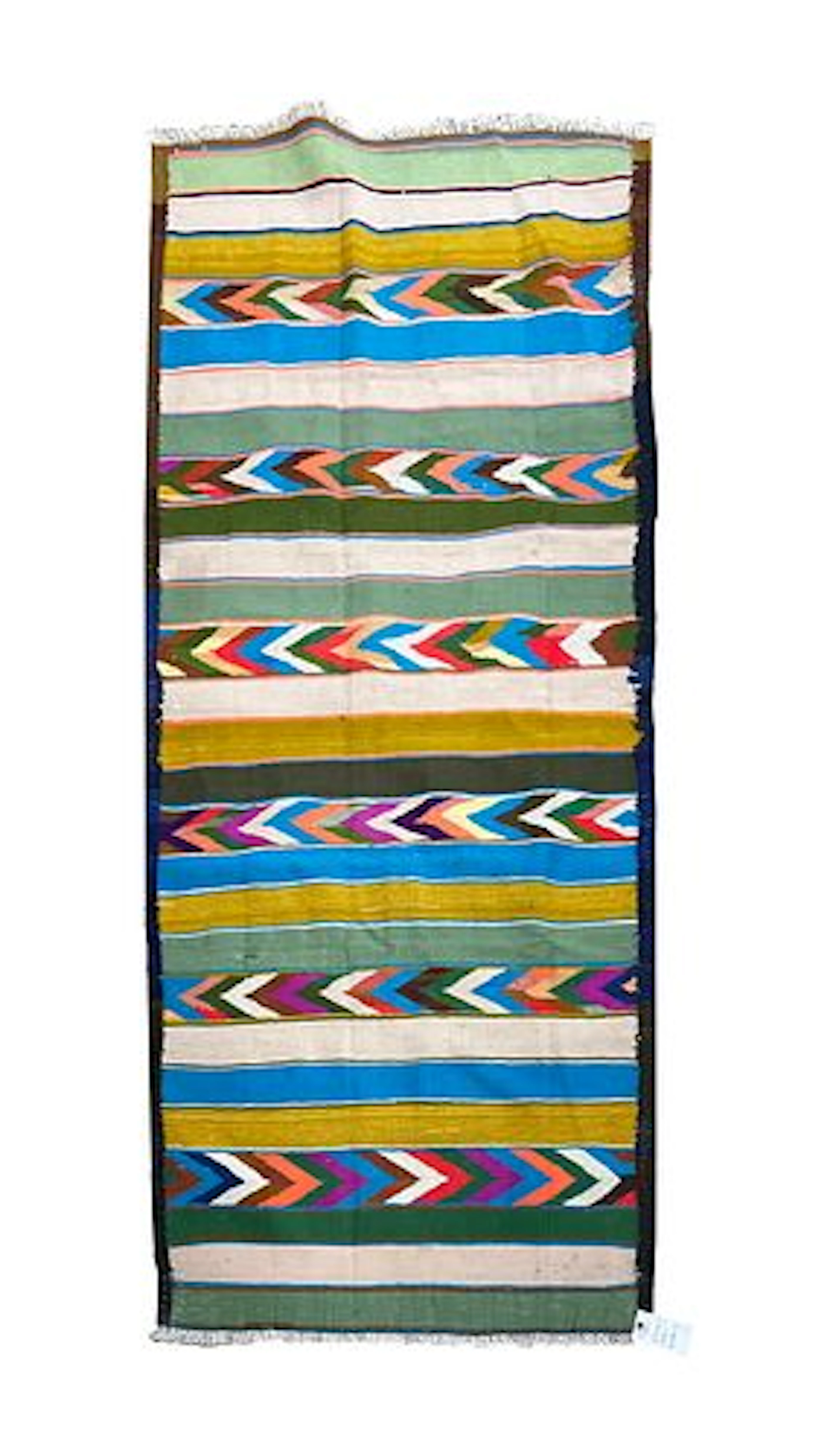 Turkish Kilim Hand Knotted Wool Rug 3'7" x 7'1"