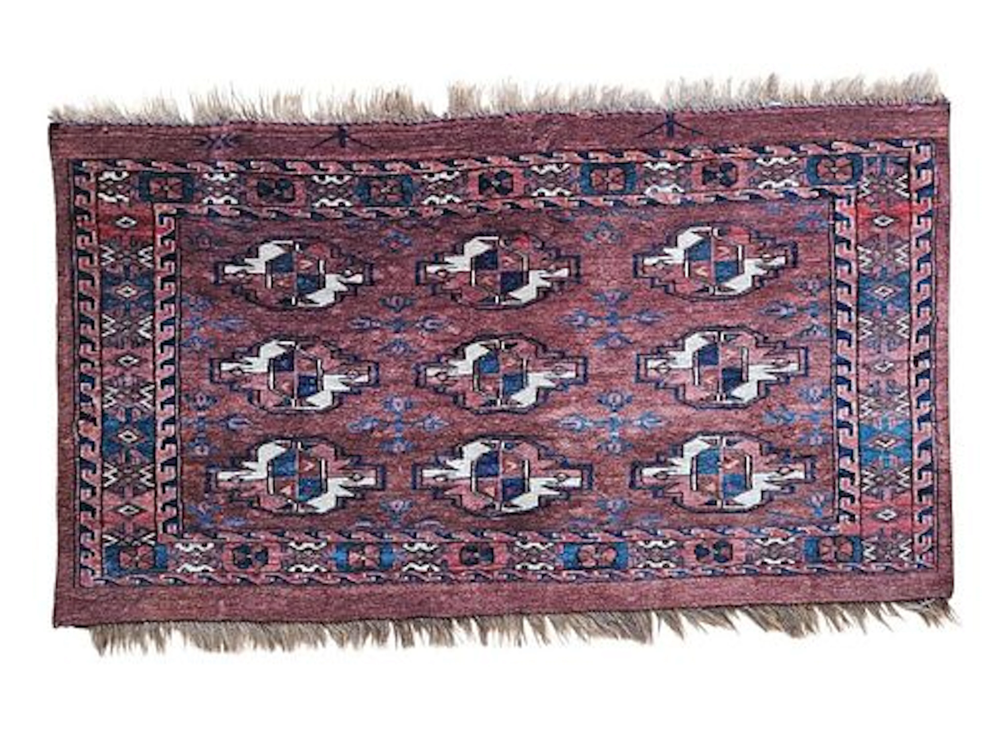 Antique Chowal Turkmen Teke Rug 1'11" x 3'6"