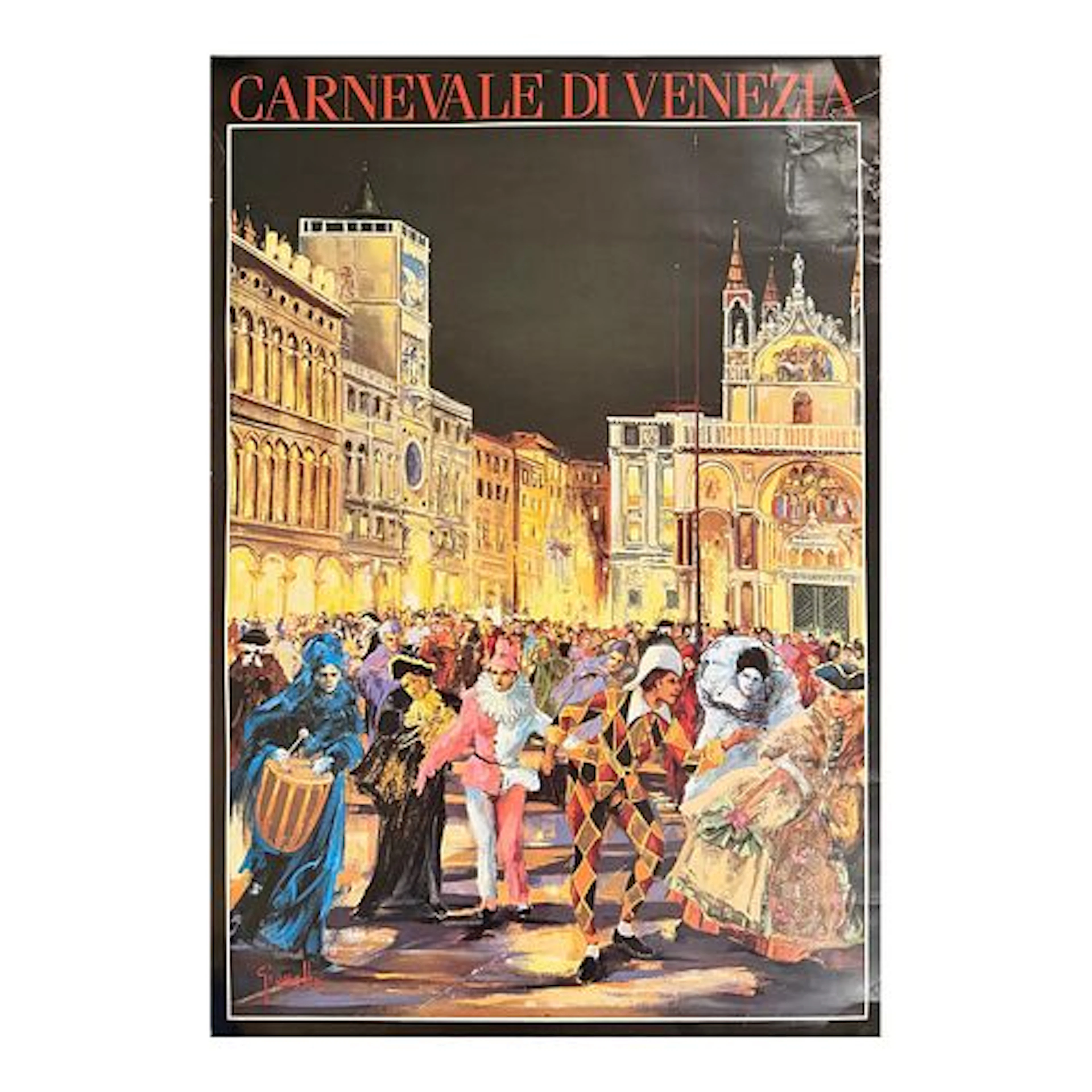 1980s Luciano Conteduca - Carnevale a Venezia (Carnival in Venice), Poster