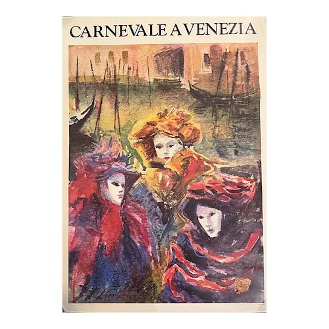 Luciano Conteduca - Carnevale a Venezia (Venice Carnival), C. 1980s, Poster