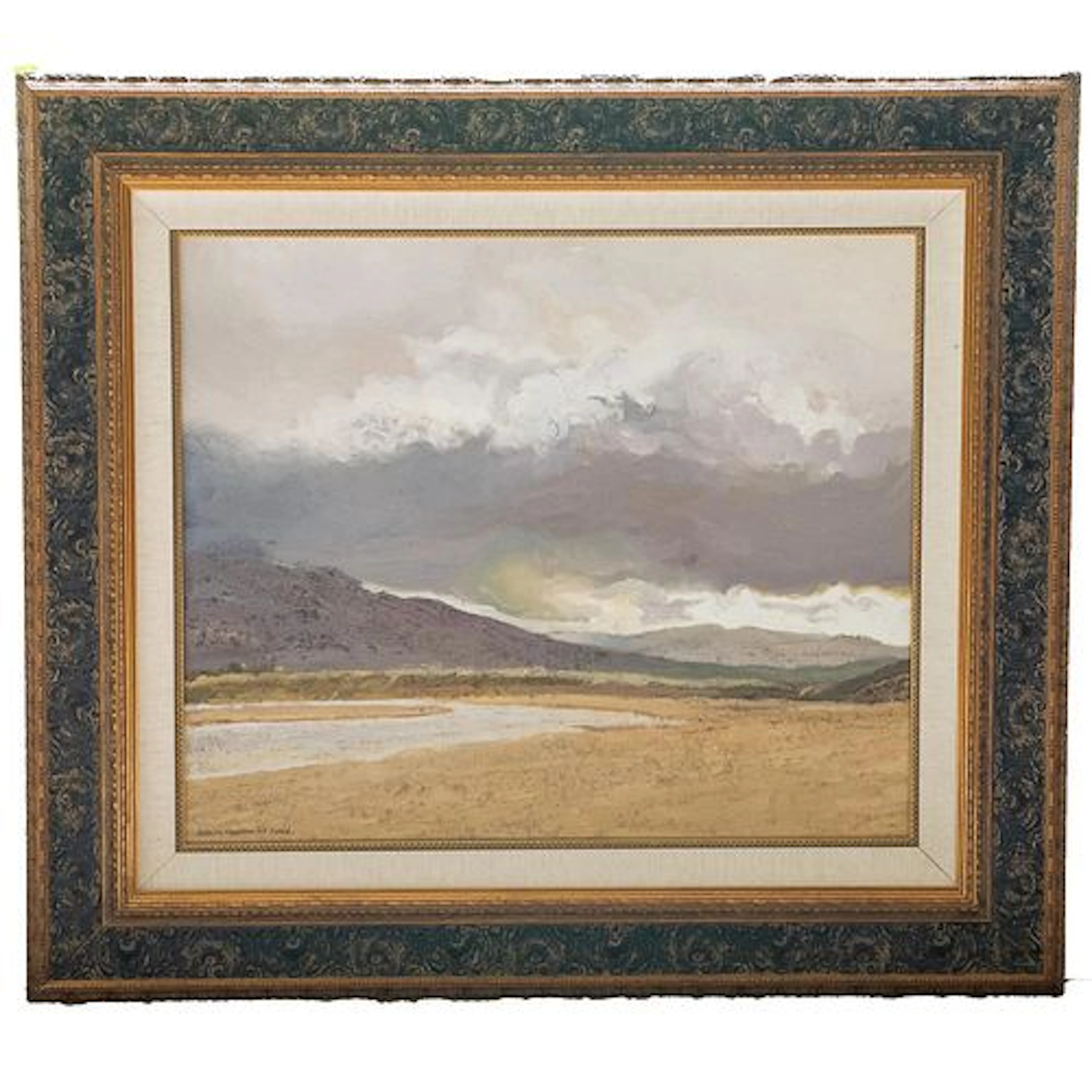 Mid 20th Century Hugues Claude Pissarro - Nuage Et Sable, Oil on Canvas