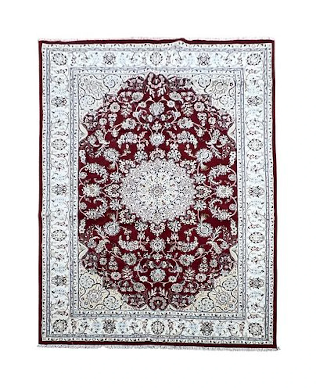 Persian Nain Wool Rug 6'1" x 9'2"