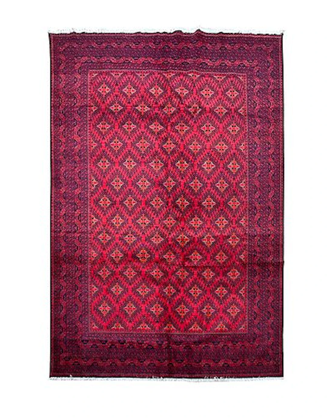 Afghan Turkmen Waziri Wool Rug 6'4" x 9'9"