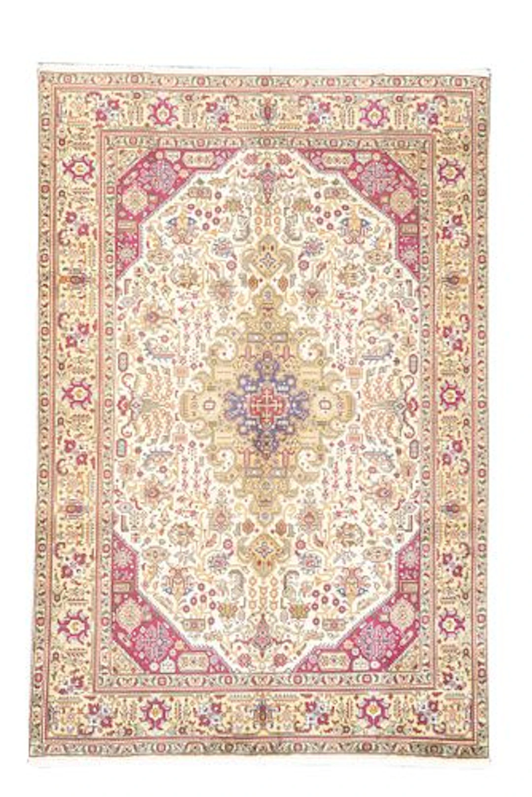 Vintage Persian Tabriz Rug 6'8" x 10'
