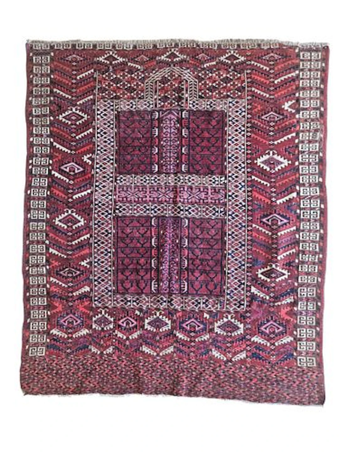 Vintage Hachlou Turkmen Teke Rug 3'10" x 4'9"