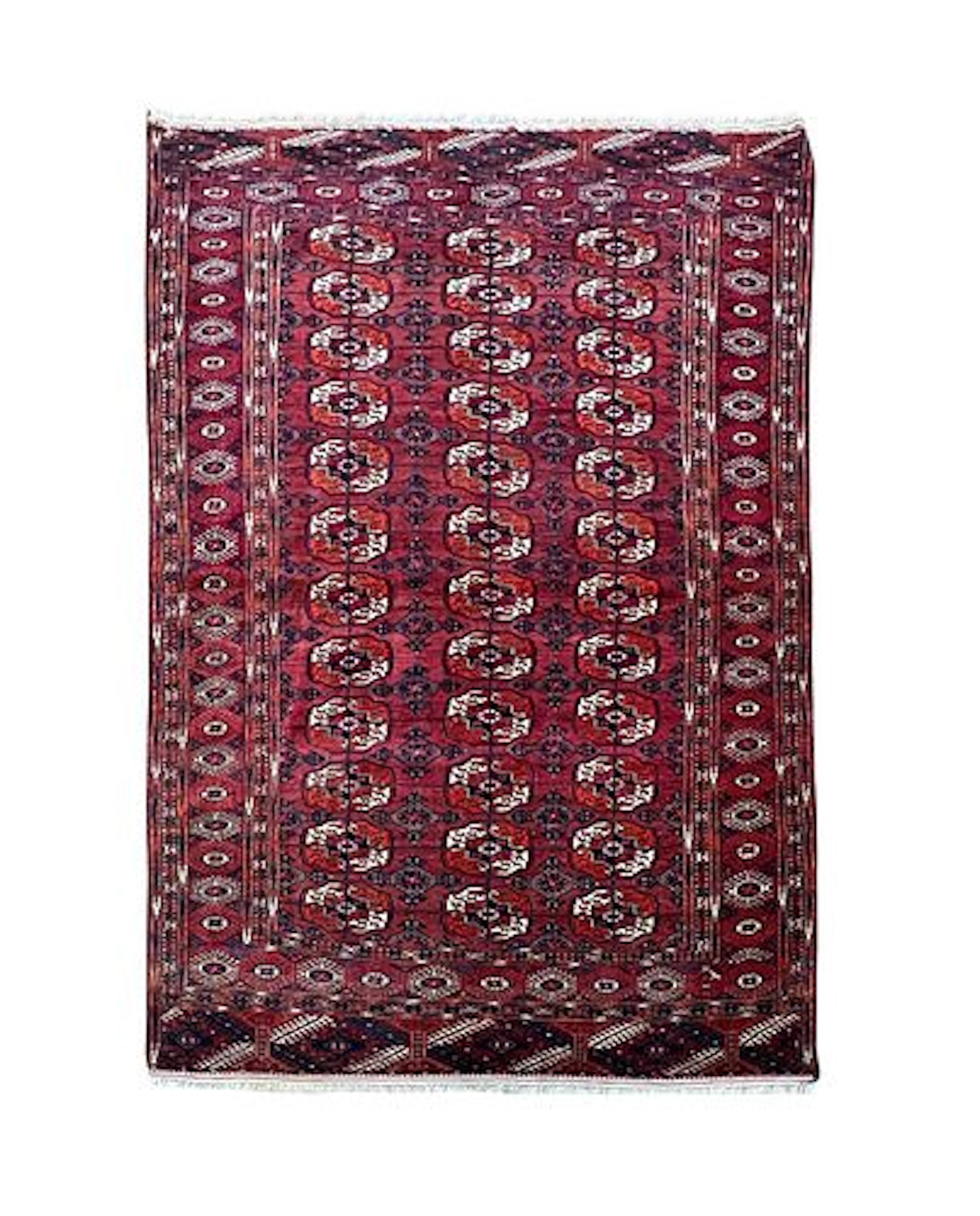 Vintage Afghan Turkmen Bokhara Wool Rug 5'3" x 7'11"