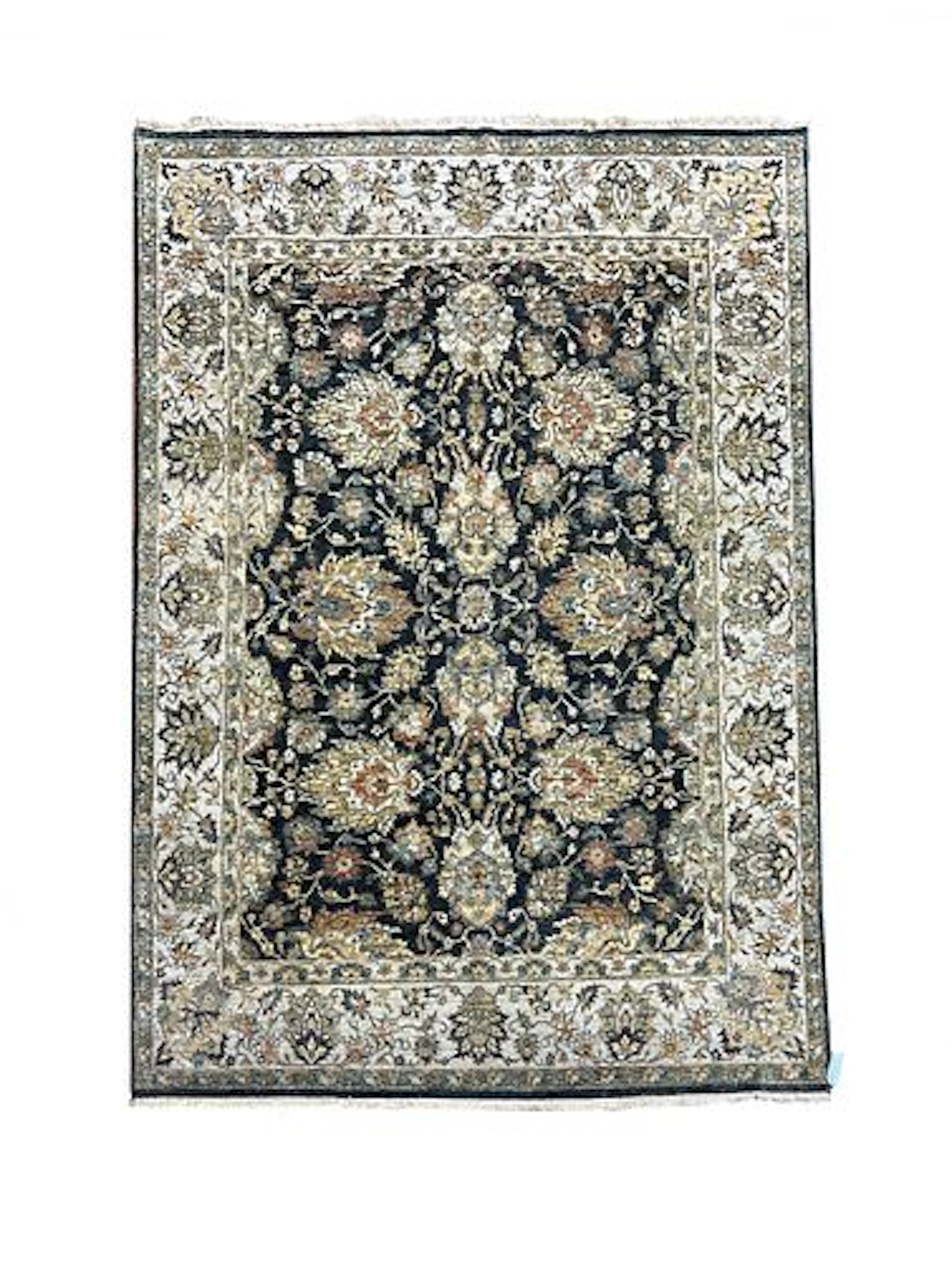 Indo Agrah Hand Knotted Wool Rug 7'9" x 10'1"