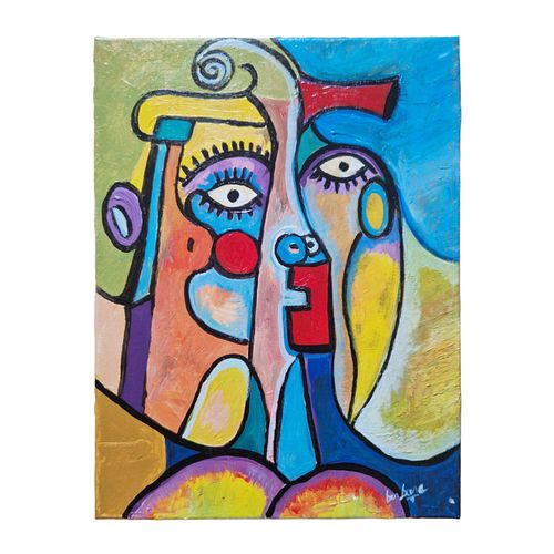 Bebela - Cubist Style Portrait, Oil on Canvas