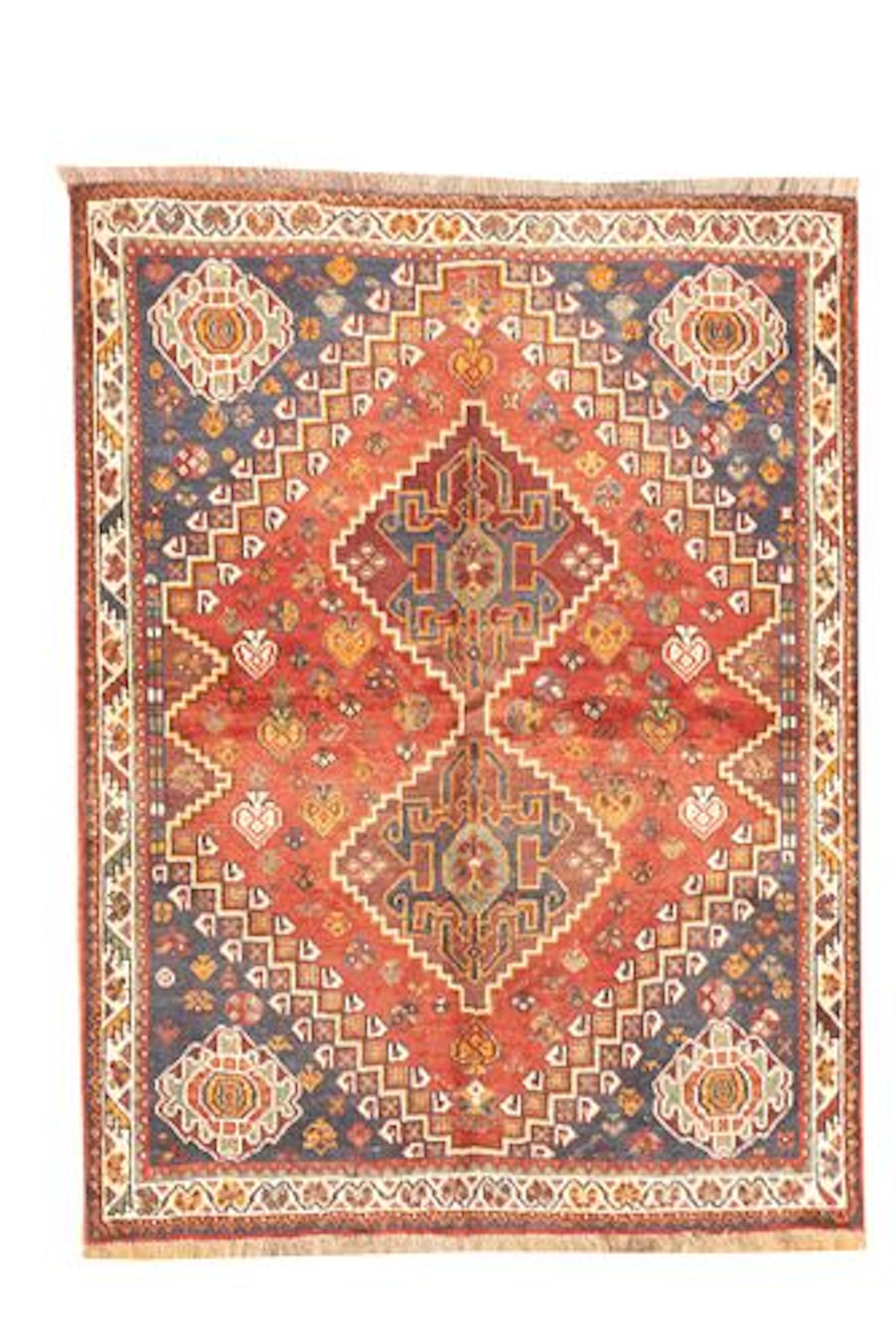 Vintage Persian Qashqai Rug 4'0" x 5'4"