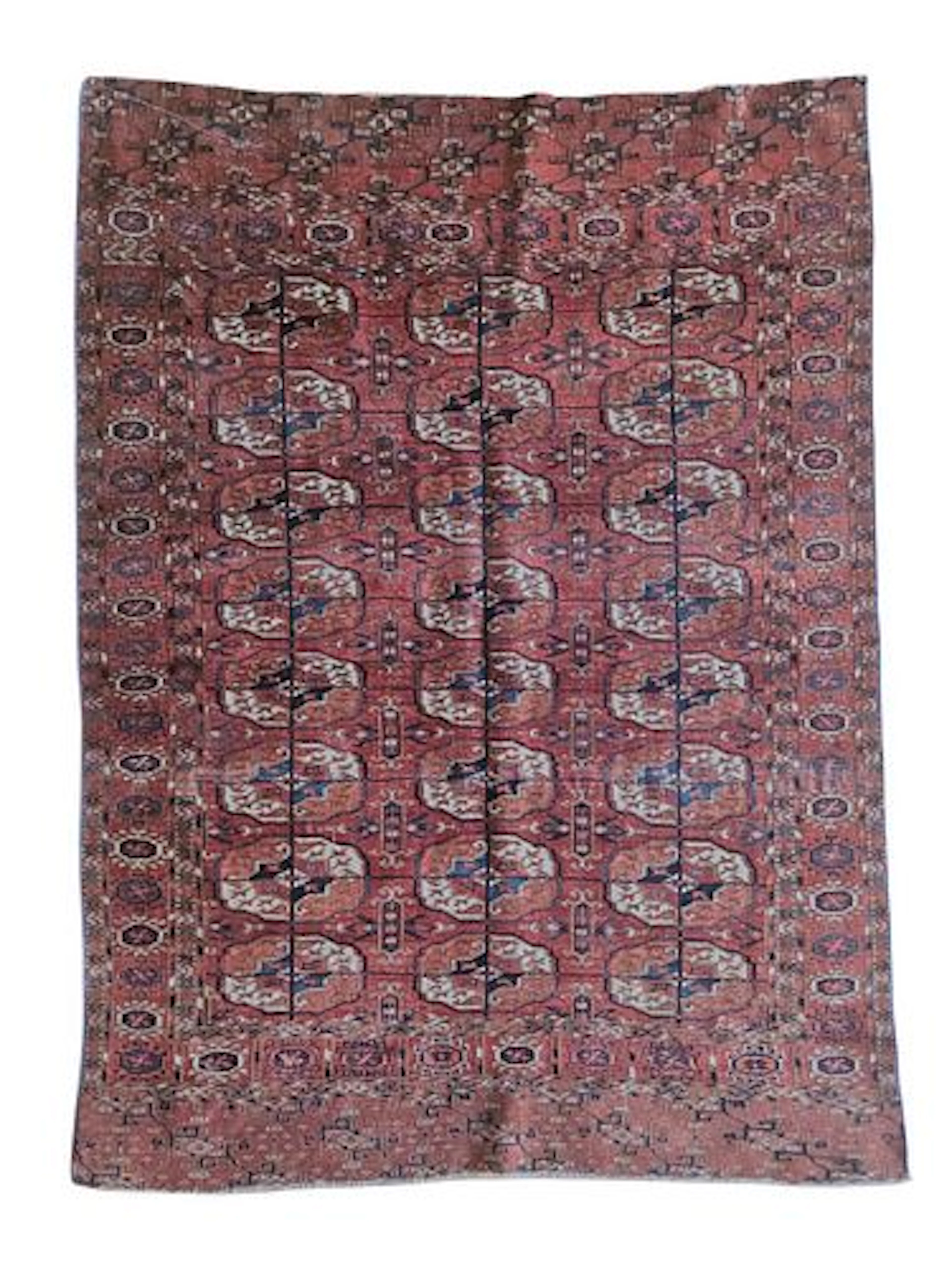Vintage Turkmen Bukhara Rug 3'7" x 4'9"