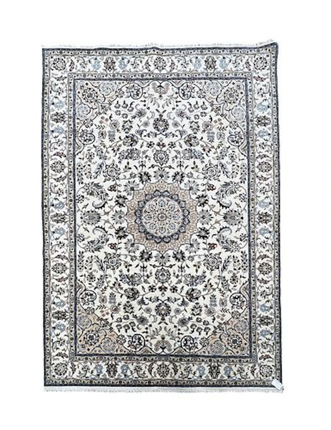 Vintage Persian Nain Wool Rug 5'1" x 8'11"